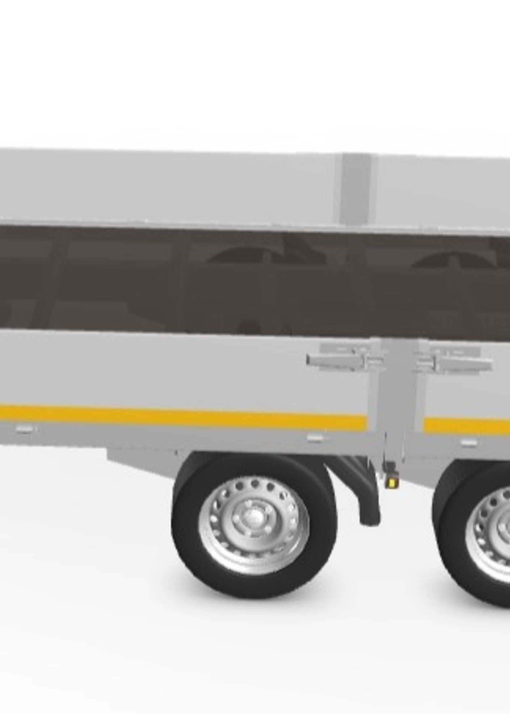 Eduard Geremde Eduard plateauwagen - 456x200 cm - 3500 kg bruto laadvermogen - 63 cm laadvloerhoogte - 30 cm borden - inclusief oprijplaten