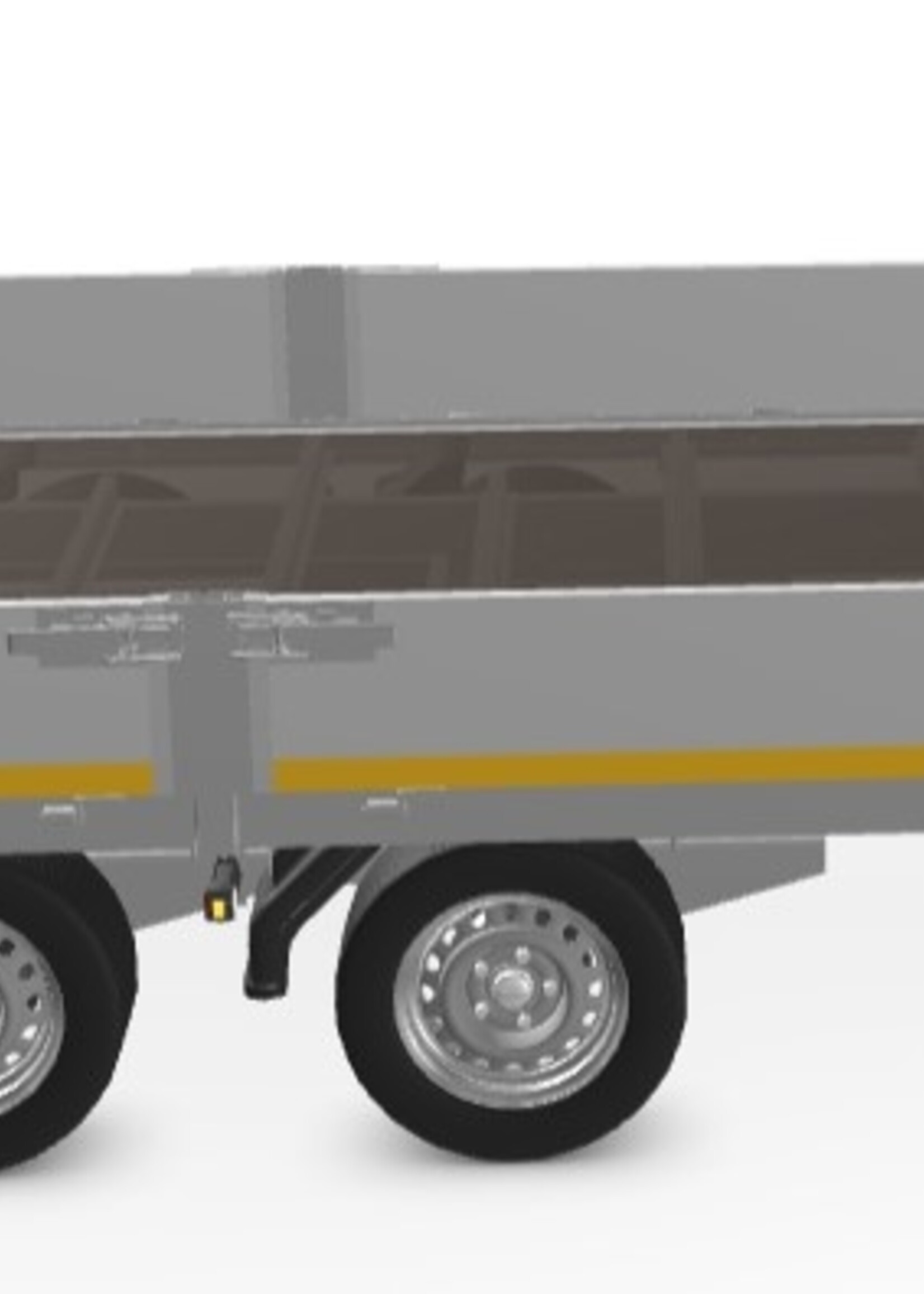 Eduard Geremde Eduard plateauwagen - 456x200 cm - 3500 kg bruto laadvermogen - 63 cm laadvloerhoogte - 30 cm borden - inclusief oprijplaten