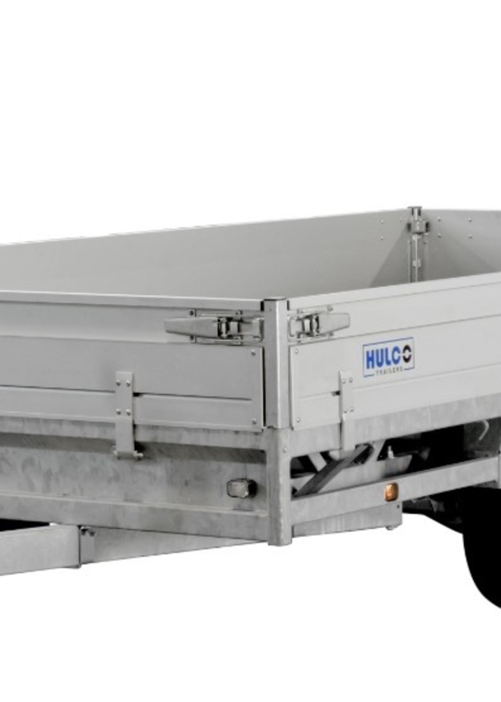 Hulco Geremde Hulco Medax plateauwagen - 405x203 cm - 3500 kg bruto laadvermogen - 30 cm borden - tridemasser