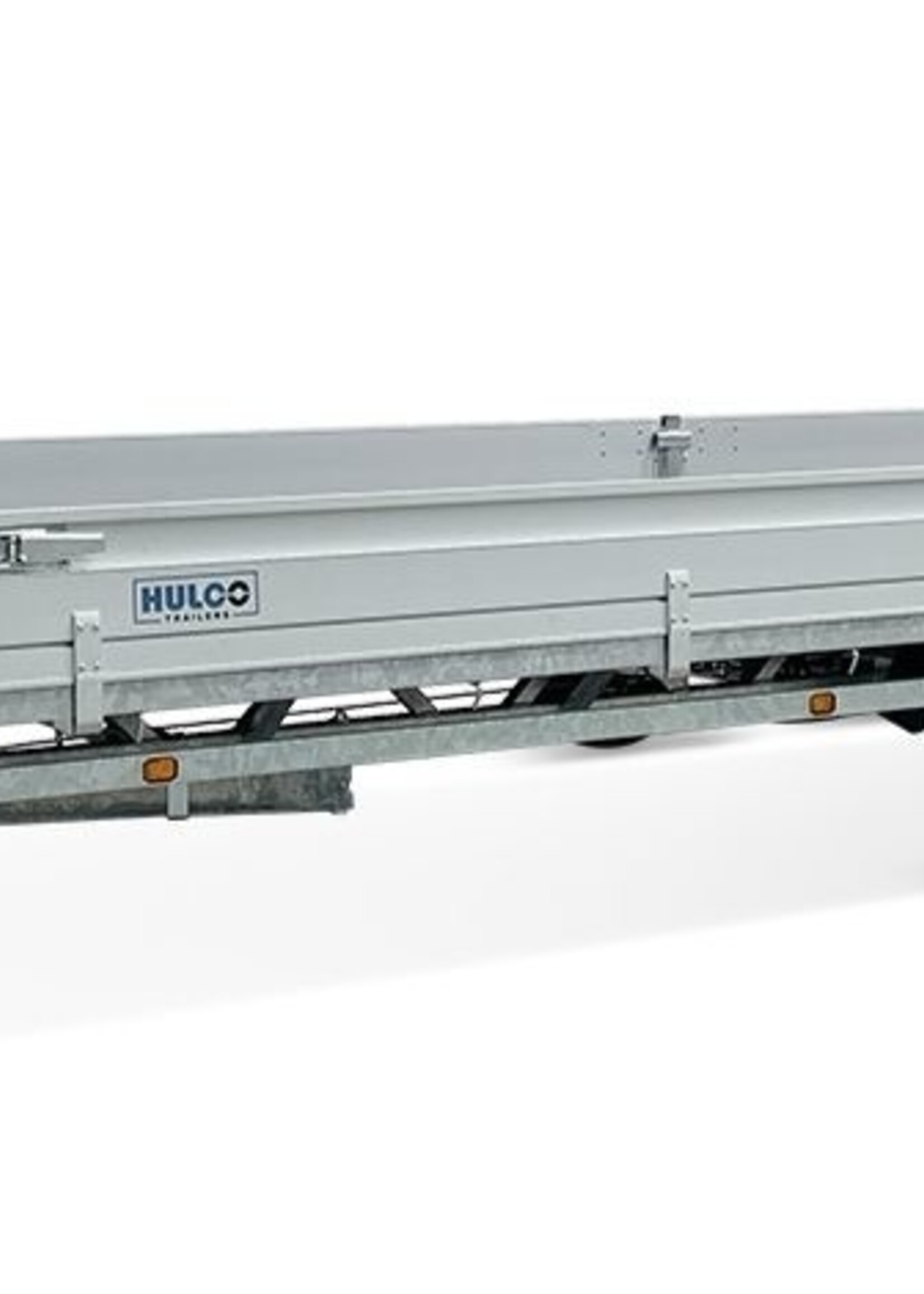 Hulco Geremde Hulco Medax plateauwagen -  611x223 cm - 3000 kg bruto laadvermogen - 30 cm borden - tandemasser