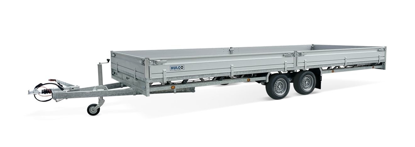 Geremde Hulco Medax plateauwagen - 611x223 cm - 3000 kg bruto laadvermogen - 30 cm borden - tandemasser