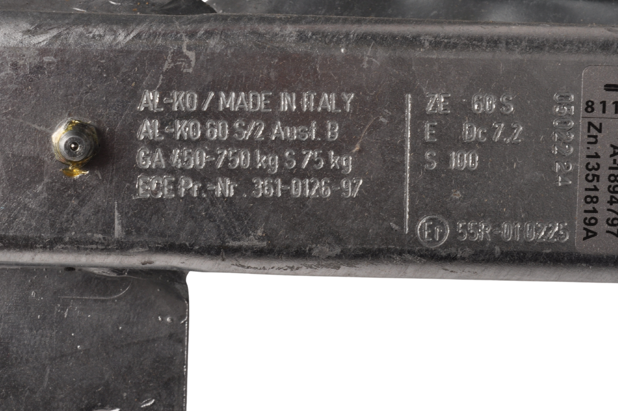 AL-KO oplooprem 60S/2 - 750 kg maximaal trekvermogen - V-dissel aansluiting