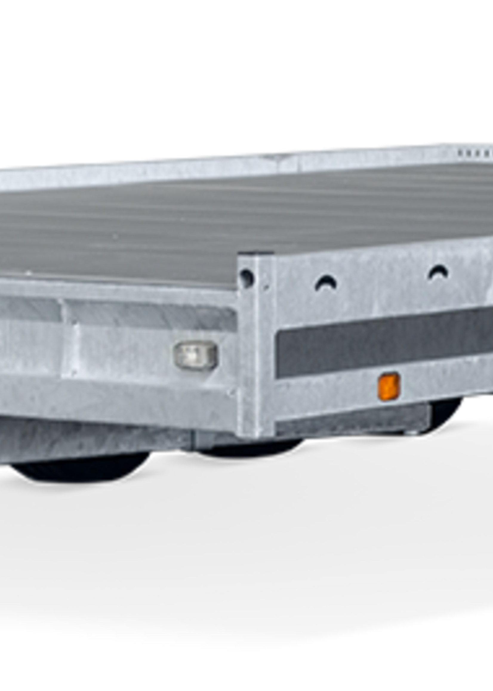 Hulco Geremde Hulco autotransporter - 440x207 cm - 3500 kg bruto laadvermogen - 56 cm laadvloerhoogte - inclusief oprijplaten