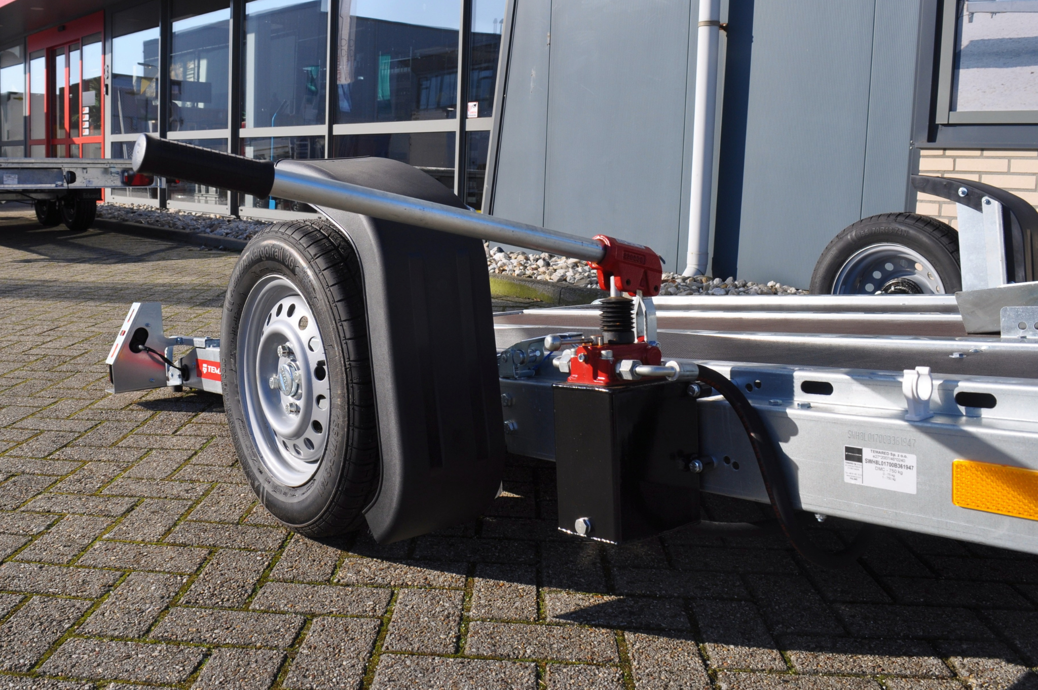 Zakbare motortrailer - 246x160 cm - 750 kg - ongeremd - motor/quad trailer - voorzien van handpomp