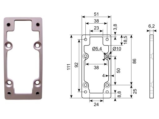 Caravan slot binnen en buitenzijde aluminium - met greep