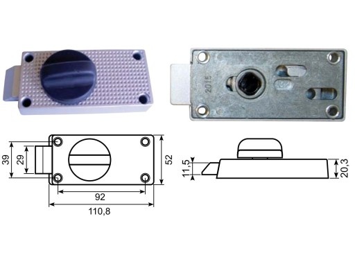 Caravan slot binnen en buitenzijde aluminium - met greep