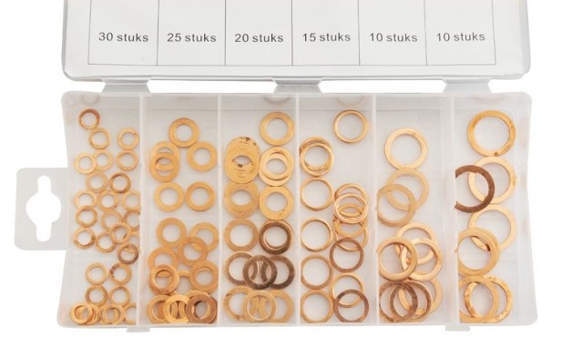Assortiment koperen ringen 110-delig