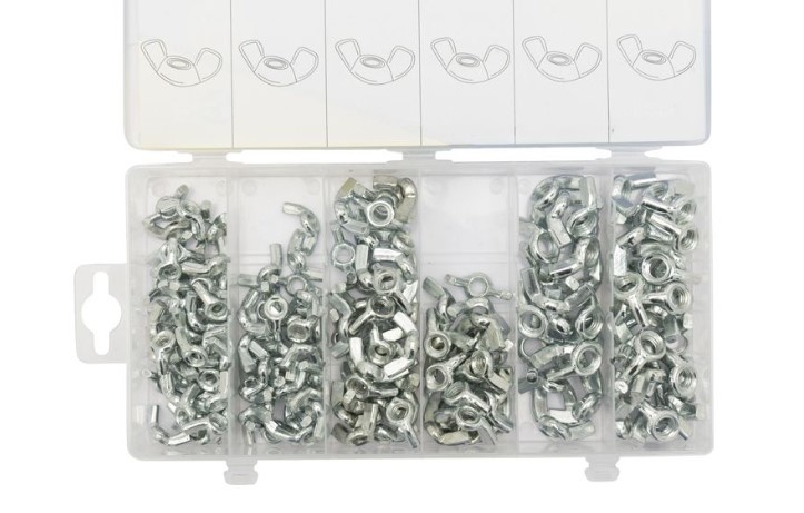 Assortiment vleugelmoeren 150-delig