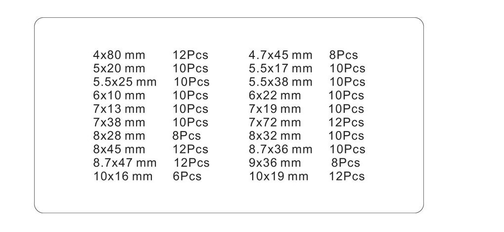 Assortiment veren 200-delig