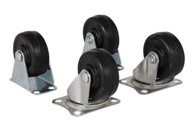 Bok en zwenkwiel set 40 mm - totale hoogte 50 mm