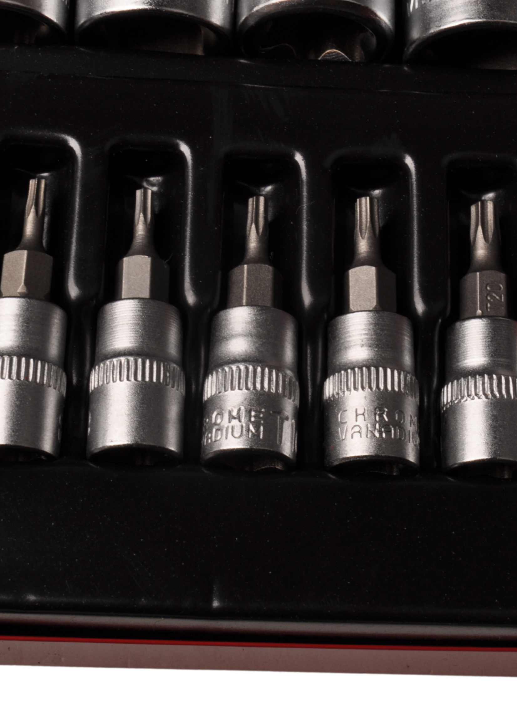 Cantonal Doppen + bitset 1/4 1/2 torx - verpakt in metalen doos - chroom vanadium kwaliteit