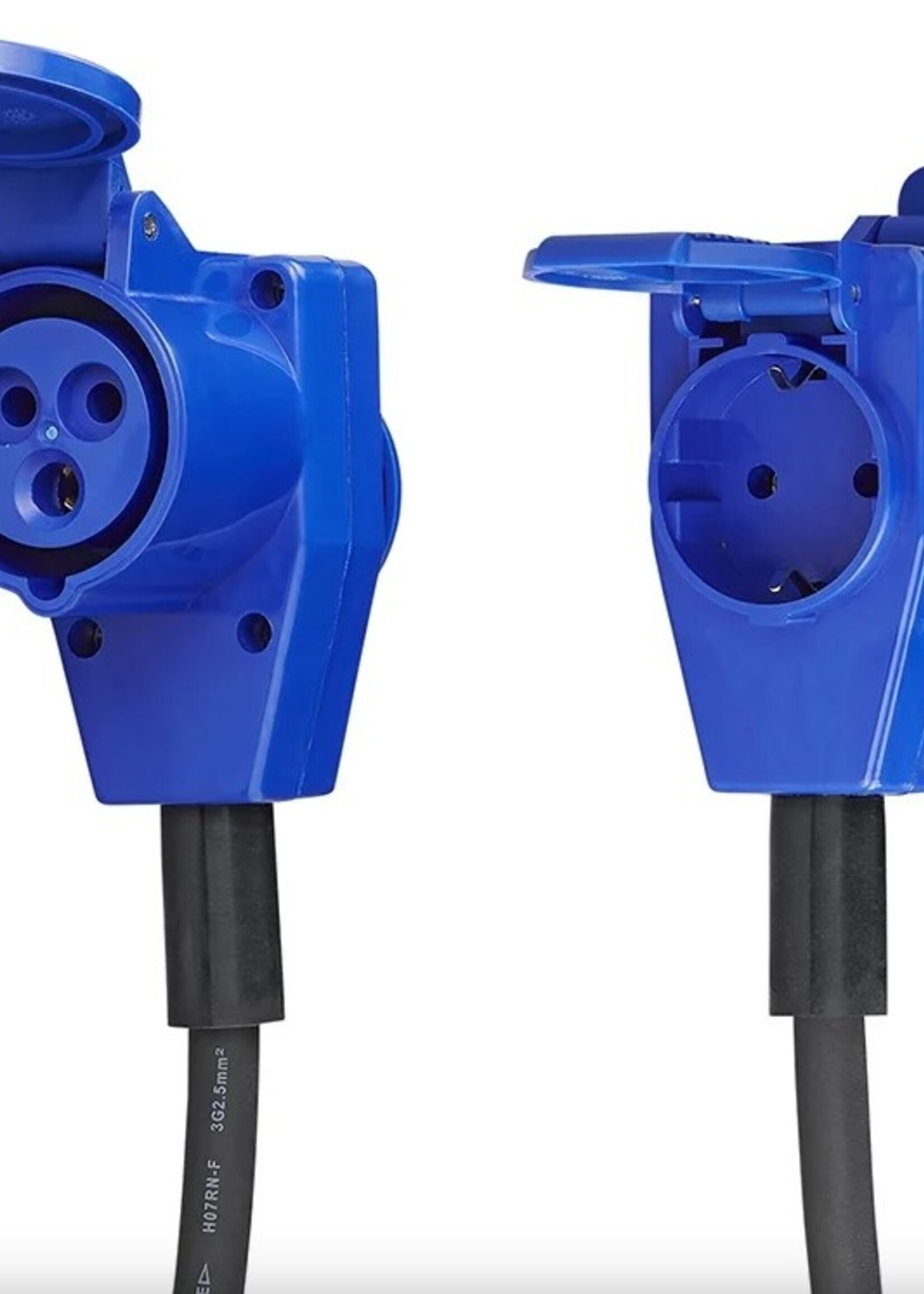 ProPlus Verloopkabel 40cm van schuko naar CEE contrastekker en schuko stopcontact.