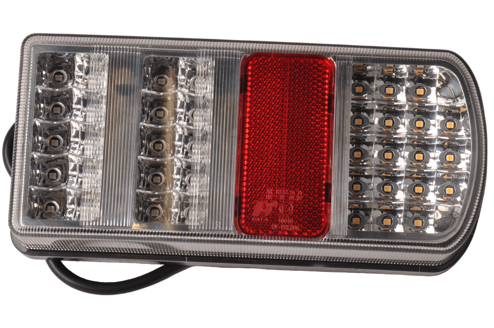 LED achterlicht met alle functies en aan te sluiten met losse draden - 228x106x55 mm rechts