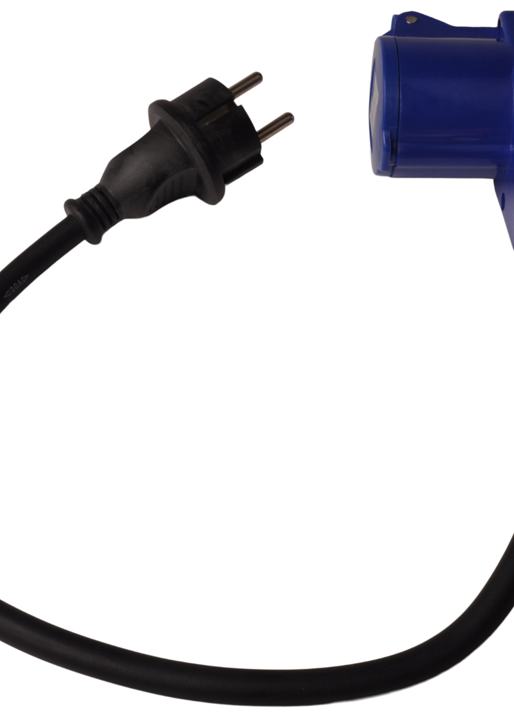 ProPlus Verloopkabel 40cm van schuko naar CEE contrastekker en schuko stopcontact.