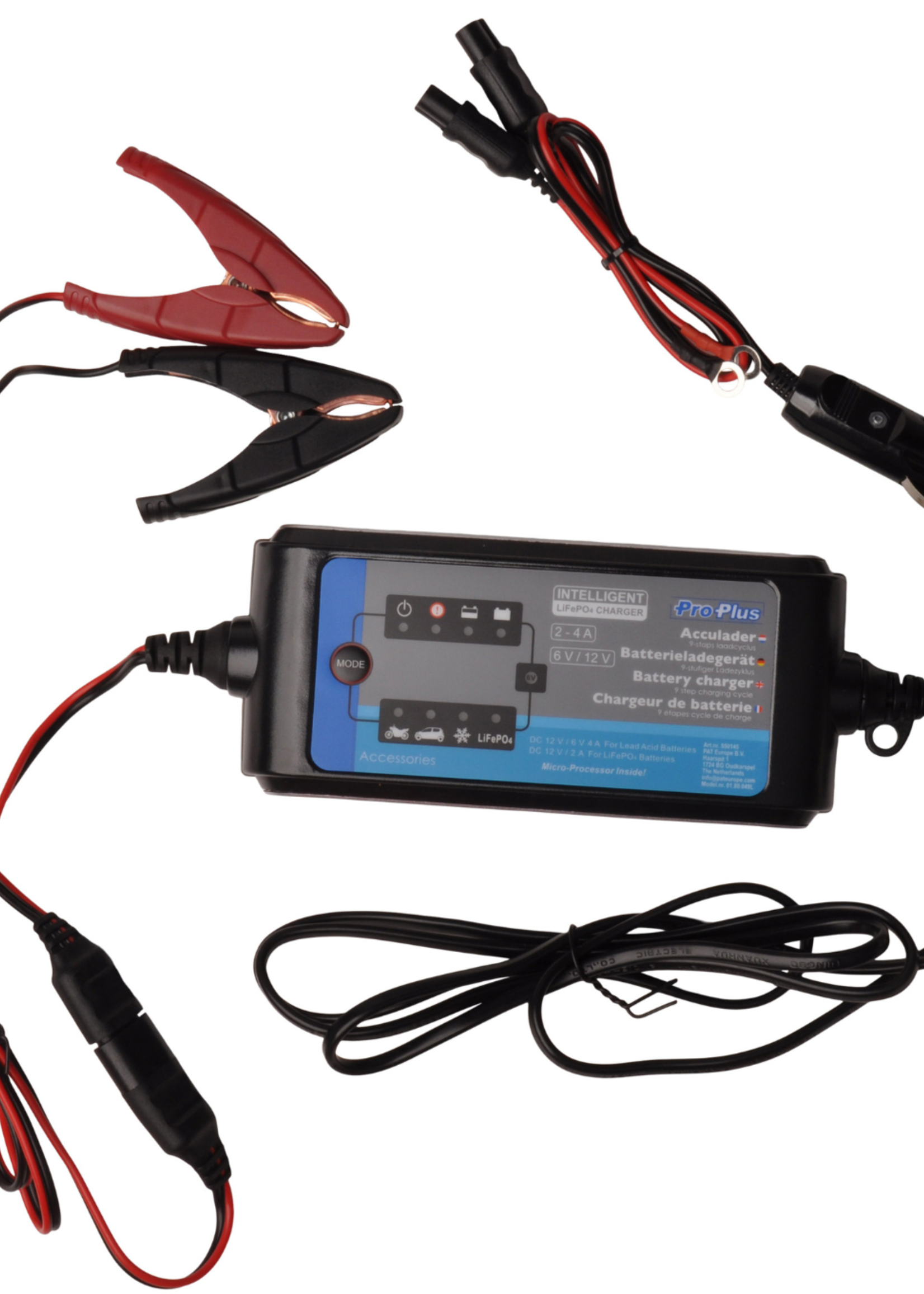 Cantonal Acculader 6V/12V 2-4AMP 9-staps  laadcyclus