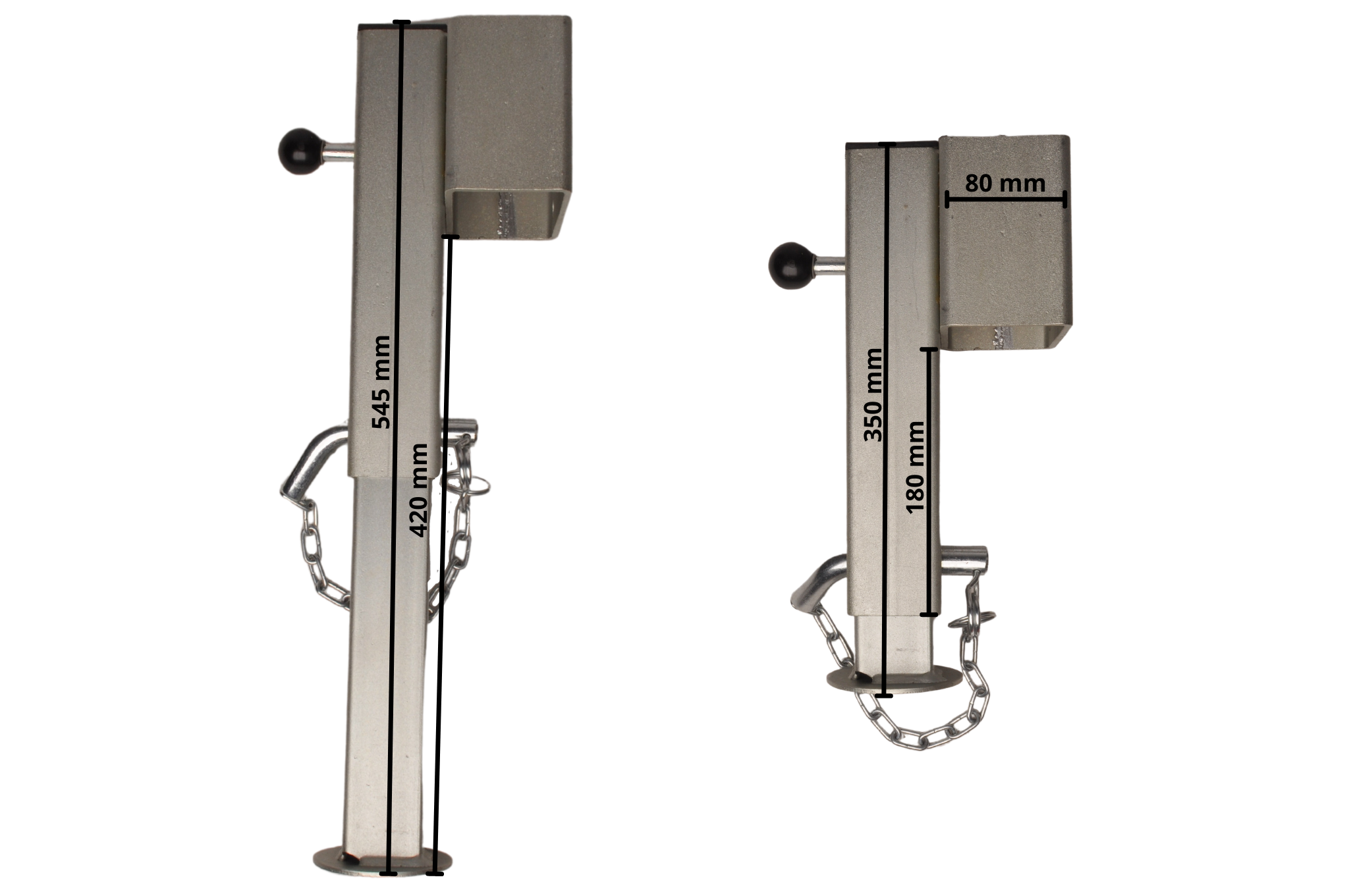  ProPlus Béquille pivotante, extensible, pour remorque,  caravane, pelleteuse, 2500 kg