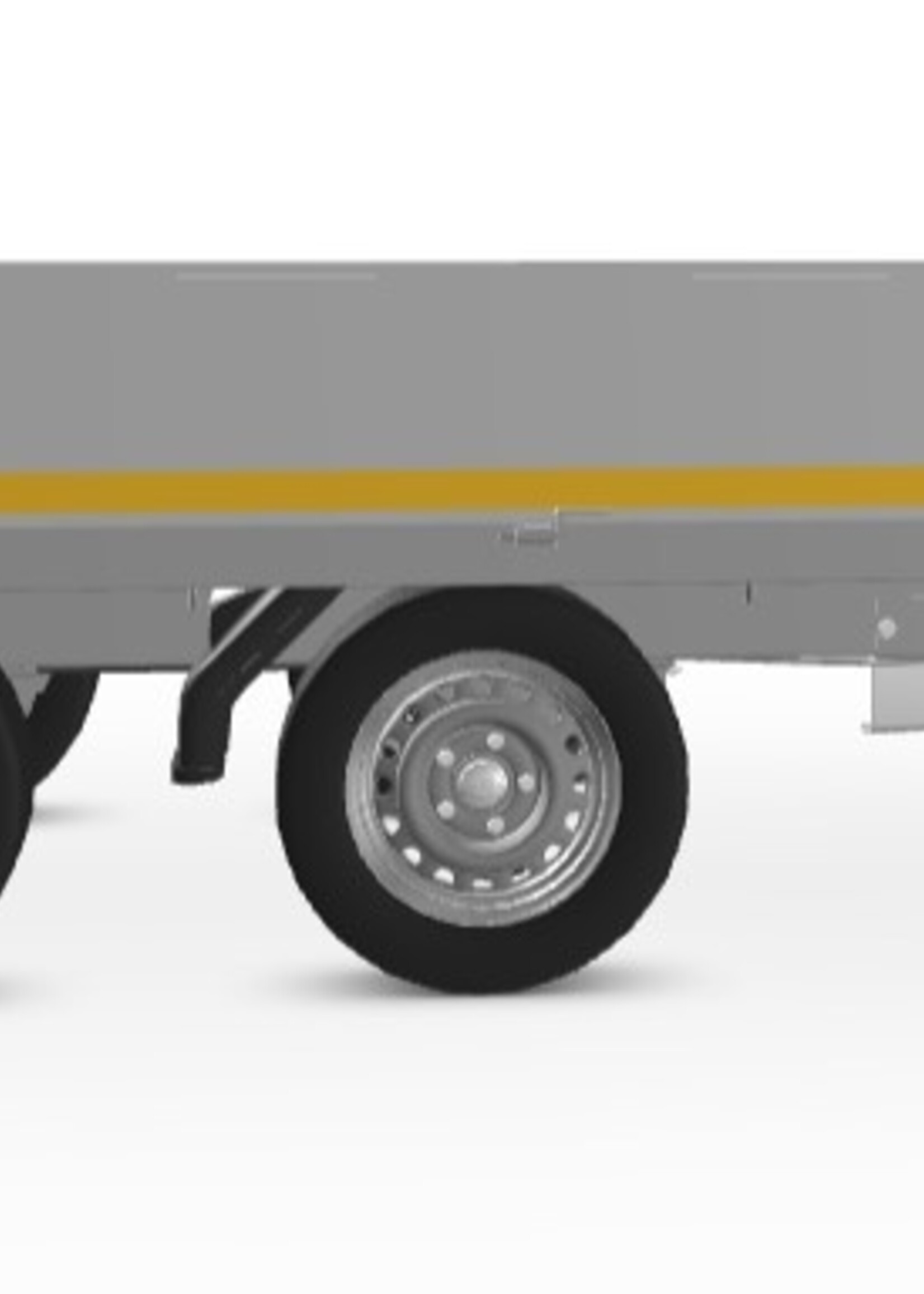 Eduard Geremde Eduard plateauwagen - 310x180 cm - 2000 kg bruto laadvermogen - 63 cm laadvloerhoogte - 30 cm borden - inclusief oprijplaten