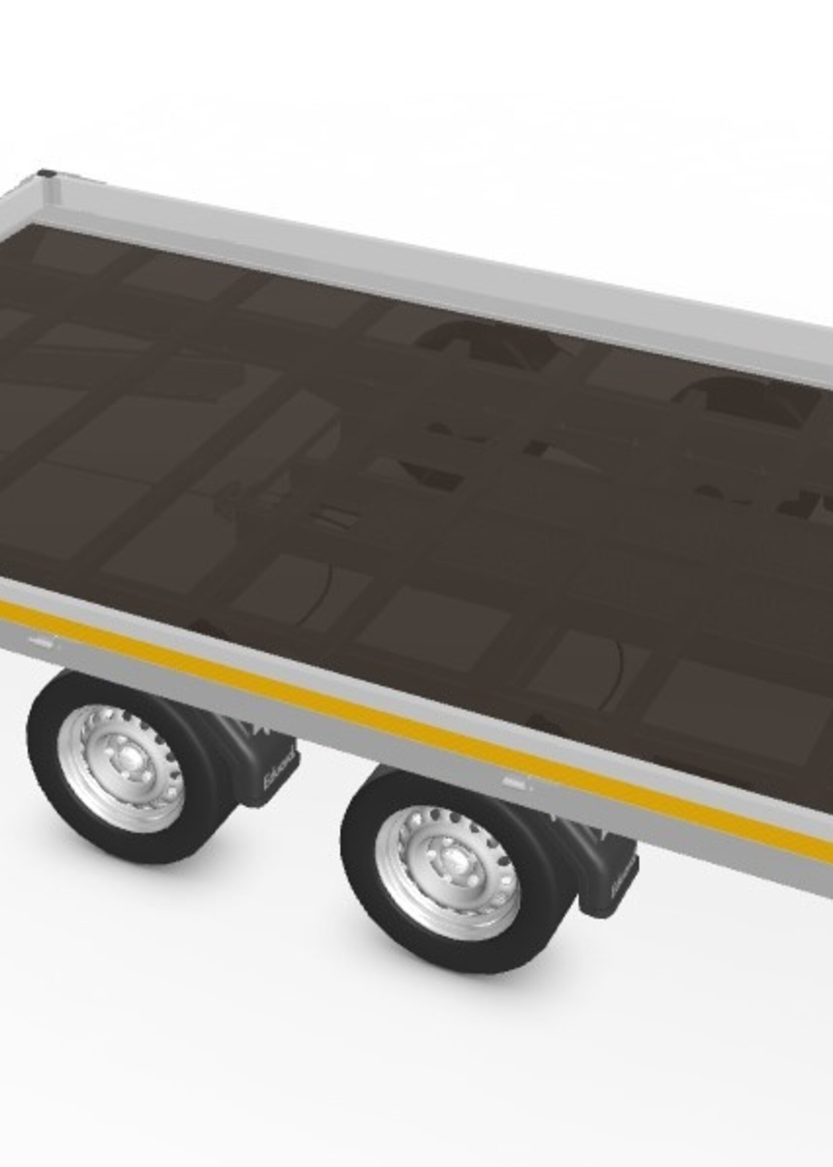 Eduard Geremde Eduard plateauwagen - 406x220 cm - 2700 kg bruto laadvermogen - 63 cm laadvloerhoogte - 10 cm borden - inclusief oprijplaten