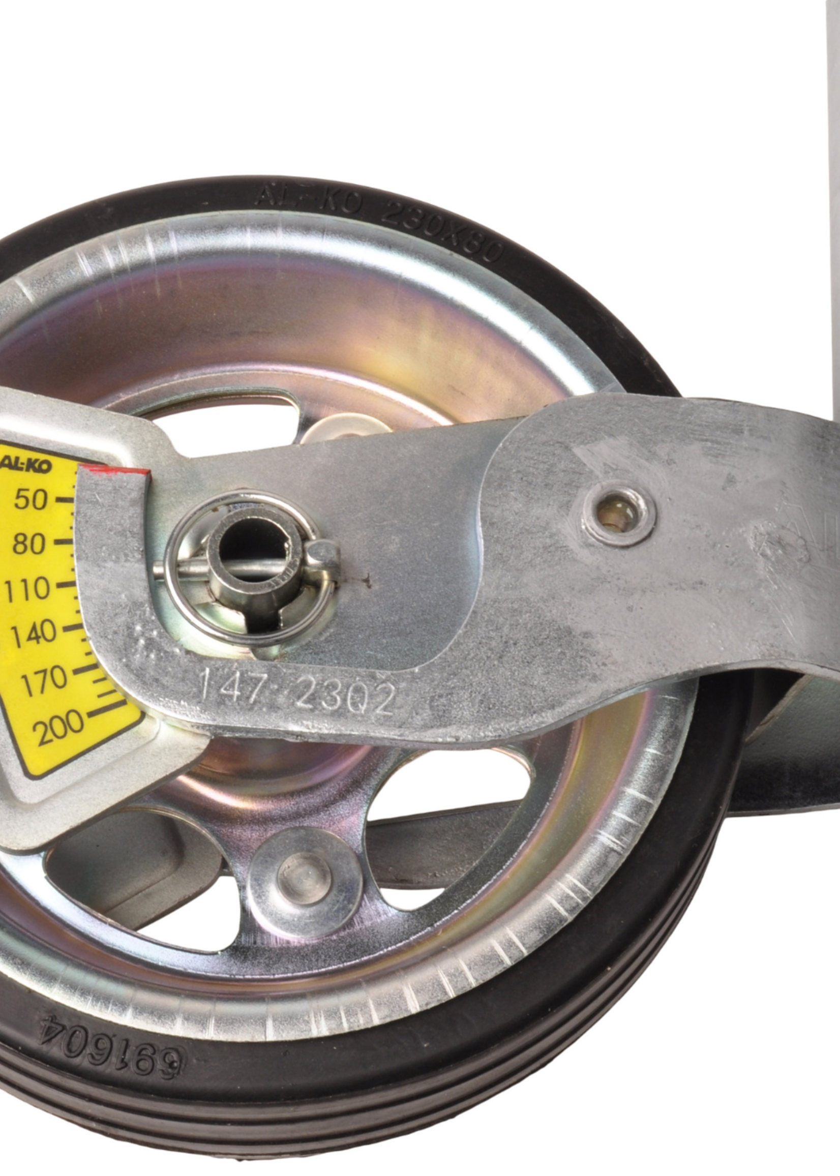 AL-KO AL-KO neuswiel 48 mm met stalen velg en massief rubber wiel - inclusief slinger met druklager en kogeldrukmeter