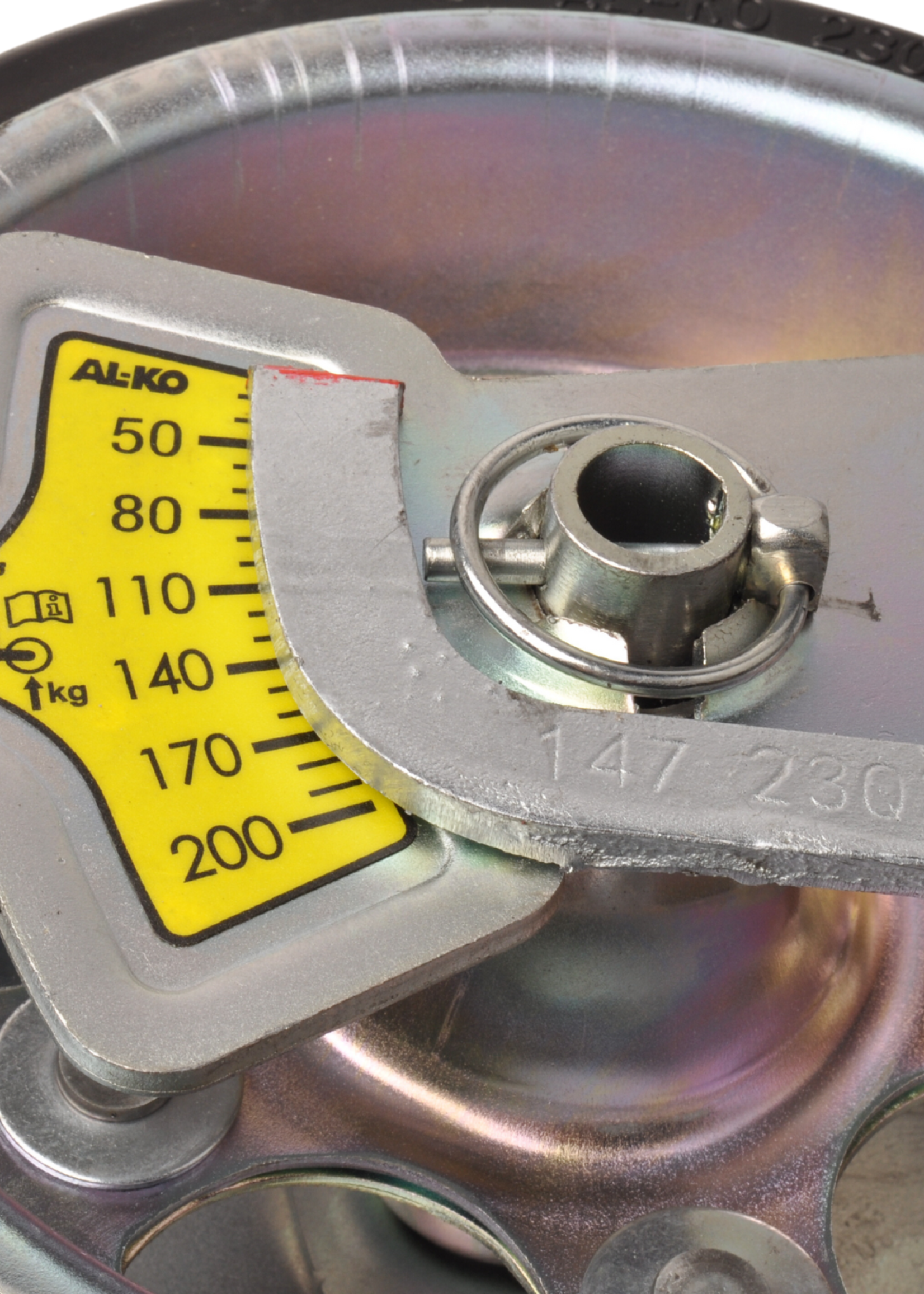 AL-KO AL-KO neuswiel 48 mm met stalen velg en massief rubber wiel - inclusief slinger met druklager en kogeldrukmeter