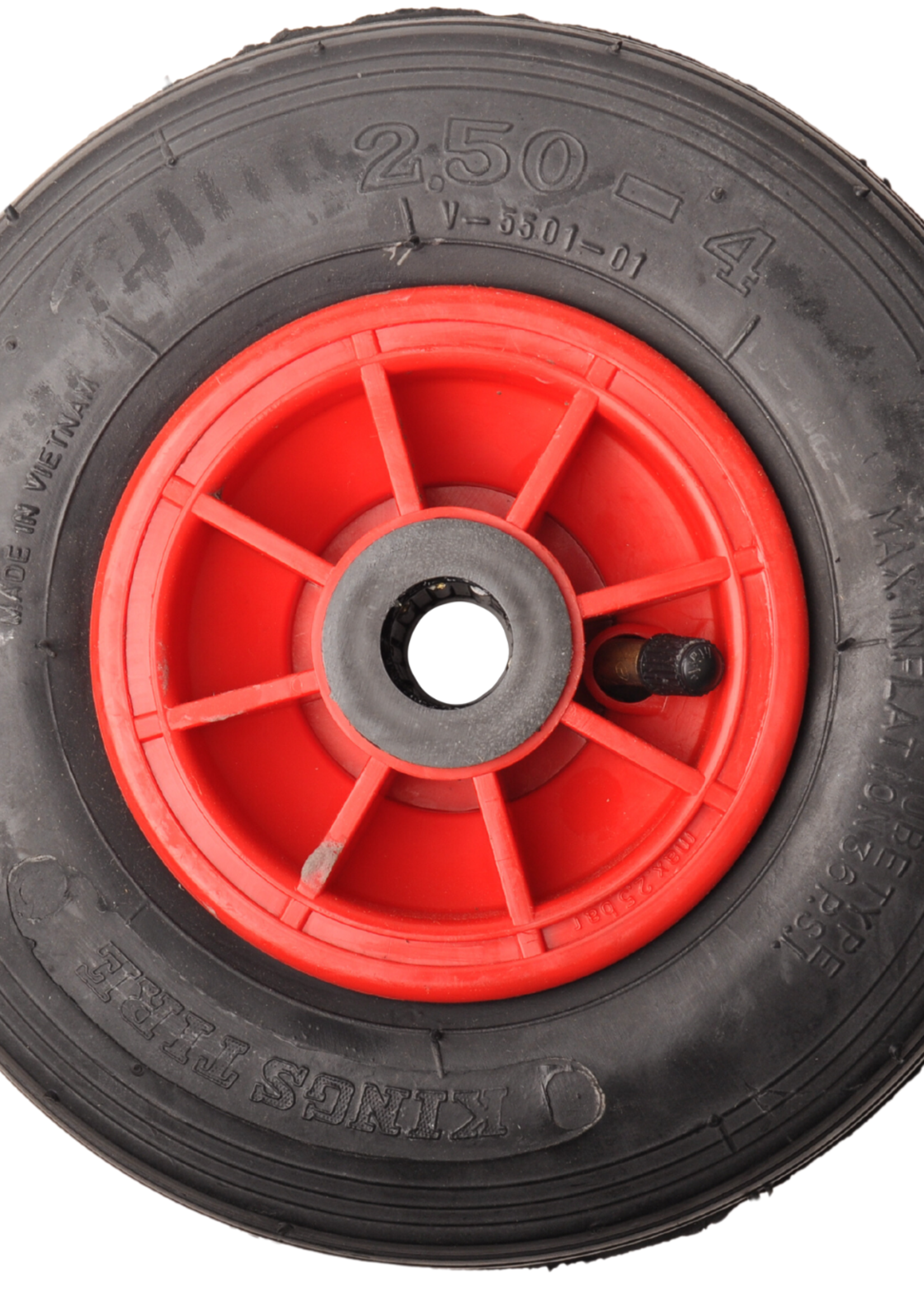 Cantonal 2.50-4 steekwagenwiel - luchtband en kunststof velg - 75 kg maximale belasting - 20 mm asgat/naafdiameter - inclusief rollager
