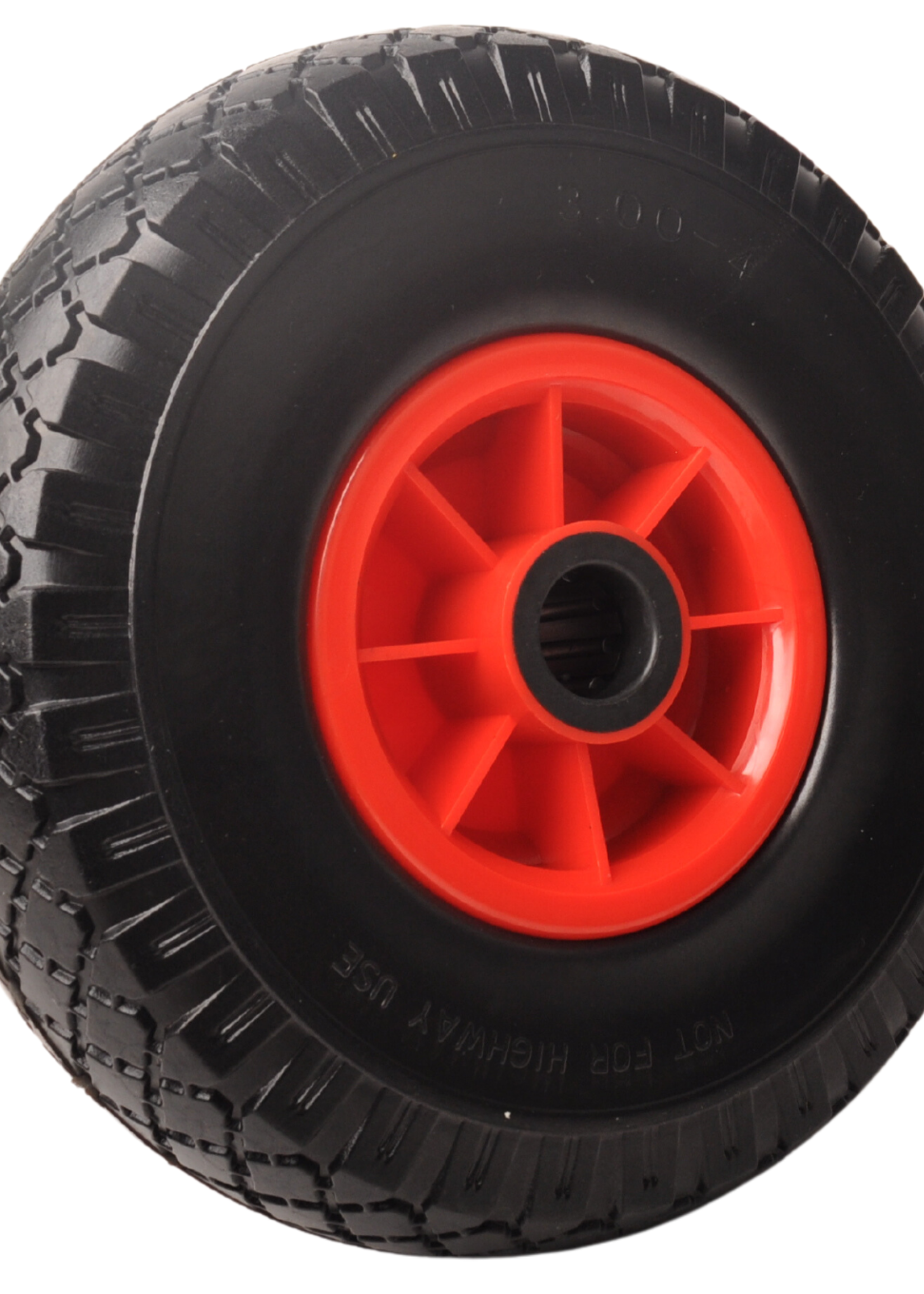 Cantonal 3.00-4 steekwagenwiel - anti-lek en kunststof velg - 125 kg maximale belasting - 25 mm asgat/naafdiameter - inclusief rollager