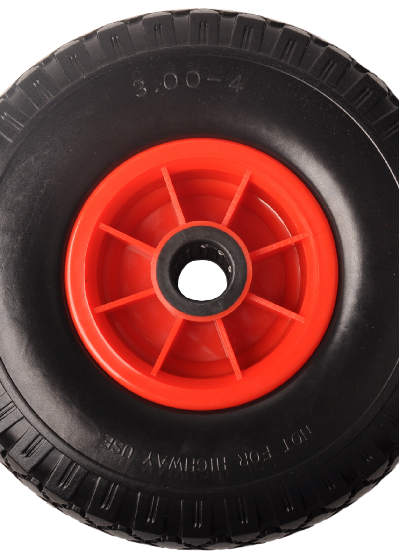 Cantonal 3.00-4 steekwagenwiel - anti-lek en kunststof velg - 125 kg maximale belasting - 25 mm asgat/naafdiameter - inclusief rollager