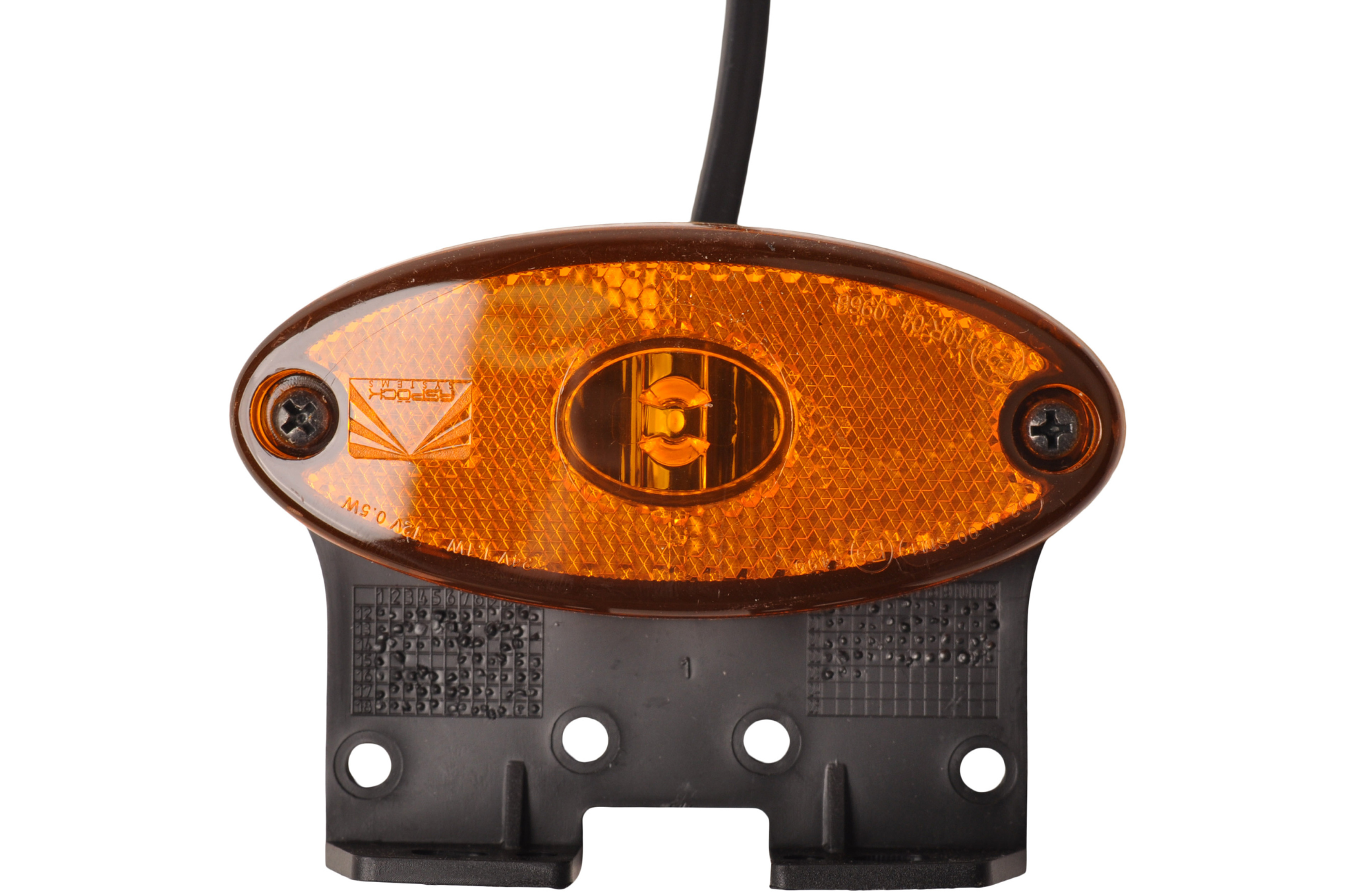 Aspock Flatpoint 2 - oranje/gele markeringslamp - connector aansluiting - LED - op houder