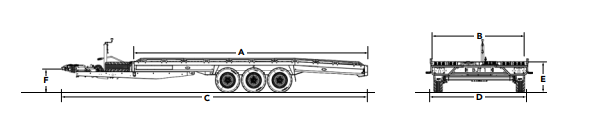 Brian James T autotransporter - 550x207 cm laadoppervlakte -3500 kg bruto laadvermogen - hydraulisch kantelbaar met oprijklep - Occasion