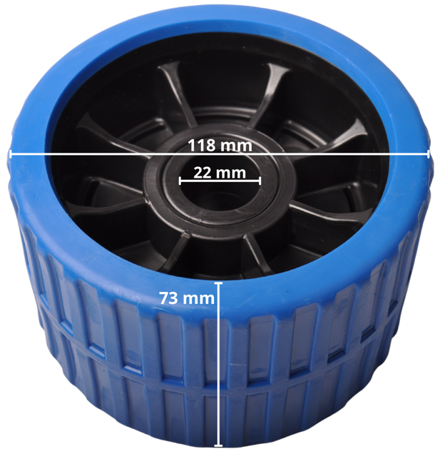 118x73 mm kimrol blauw 22 mm naafdiameter