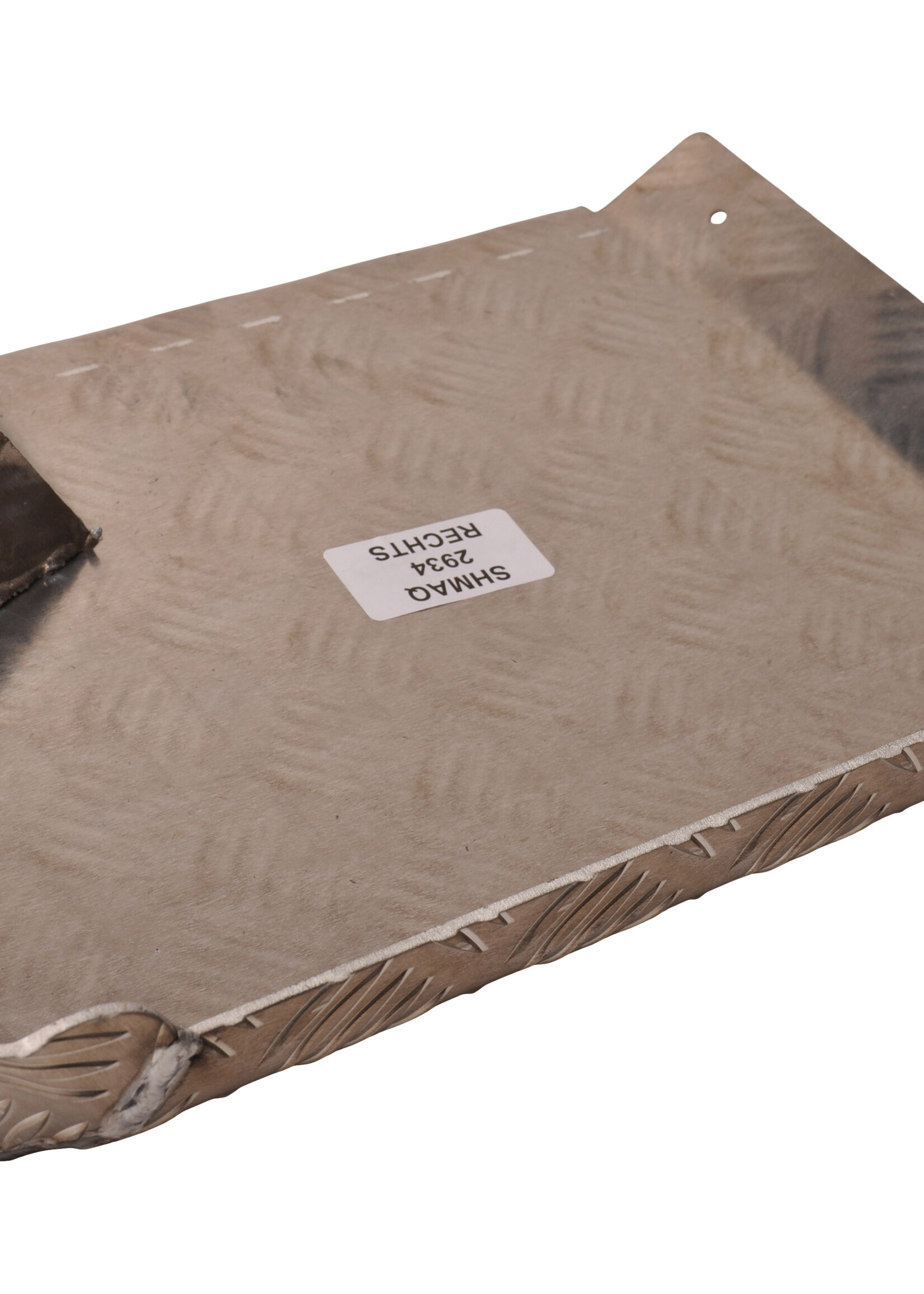 De Haan Half spatbord rechts 340x290 mm - geschikt voor Hapert kipper - aluminium traanplaat materiaal
