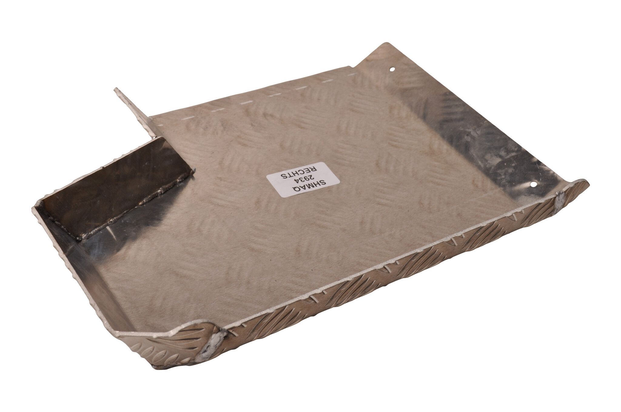 Half spatbord rechts 340x290 mm - geschikt voor Hapert kipper - aluminium traanplaat materiaal