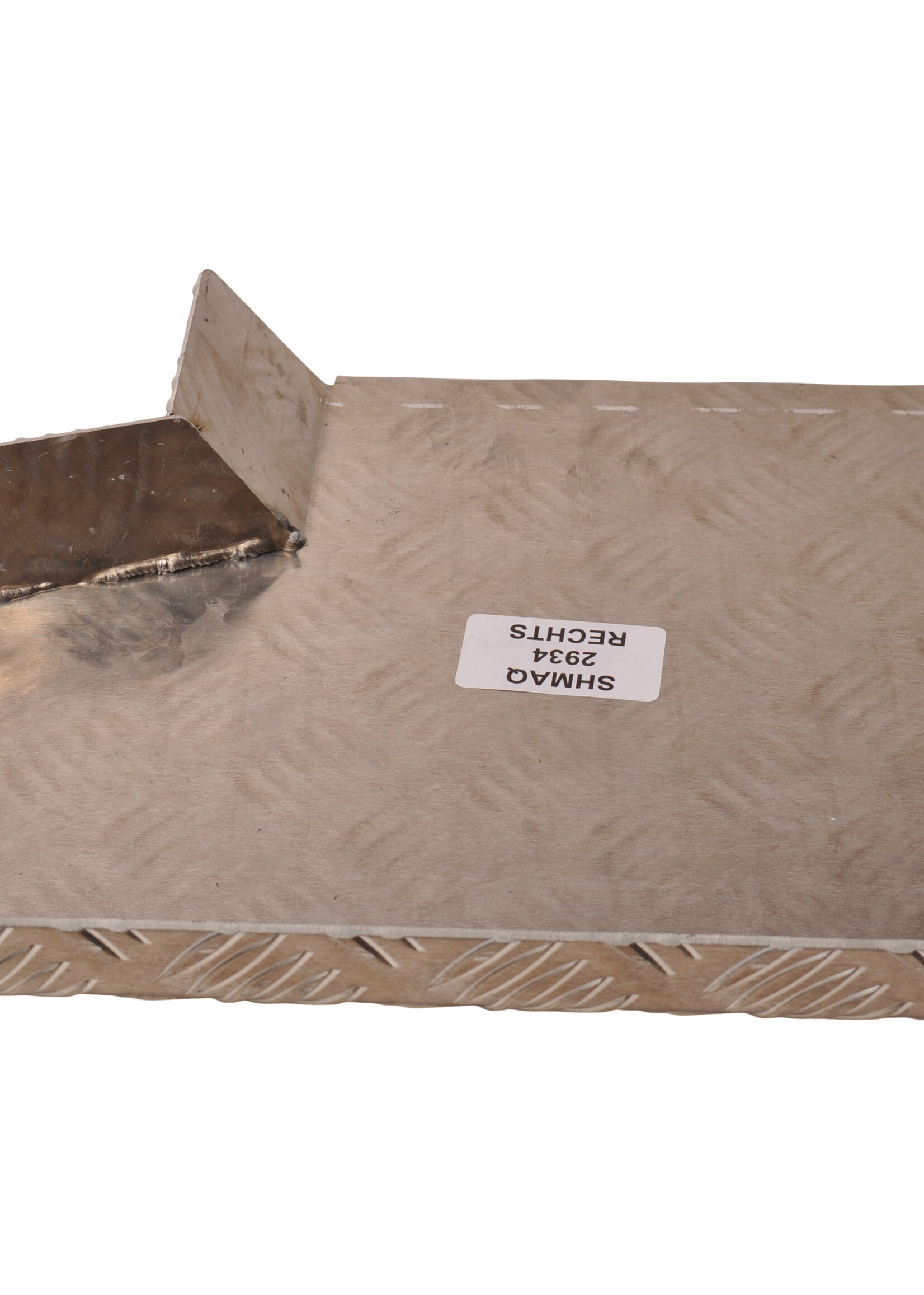 De Haan Half spatbord rechts 340x290 mm - geschikt voor Hapert kipper - aluminium traanplaat materiaal