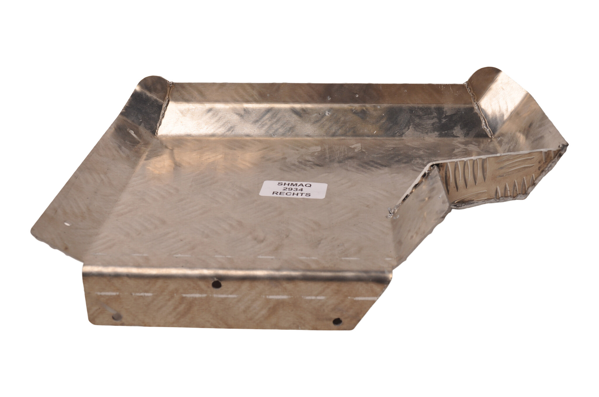 Half spatbord rechts 340x290 mm - geschikt voor Hapert kipper - aluminium traanplaat materiaal
