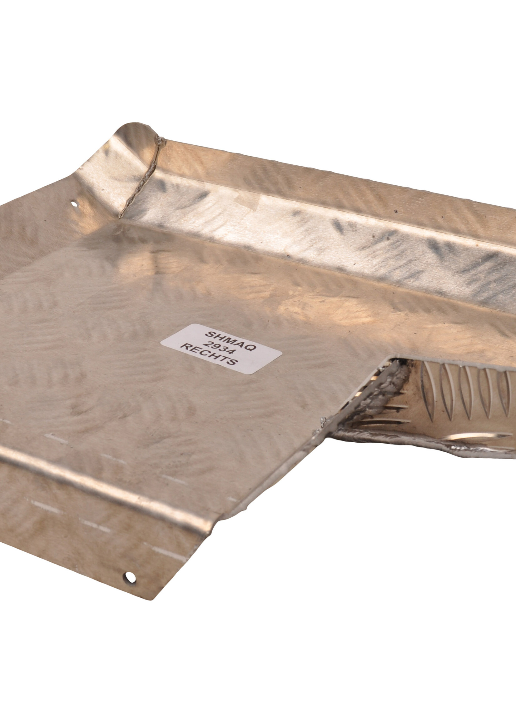 De Haan Half spatbord rechts 340x290 mm - geschikt voor Hapert kipper - aluminium traanplaat materiaal