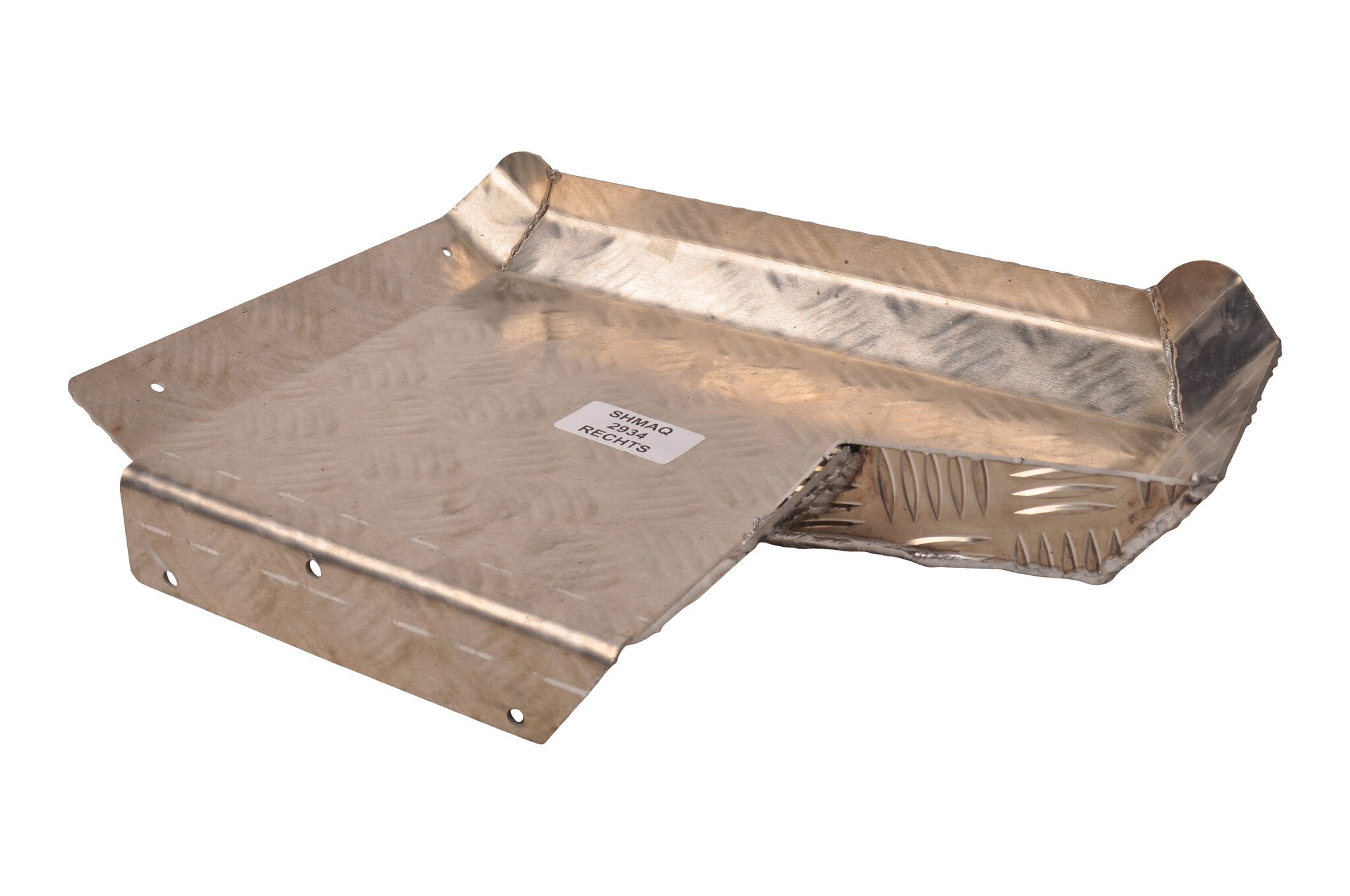 Half spatbord rechts 340x290 mm - geschikt voor Hapert kipper - aluminium traanplaat materiaal
