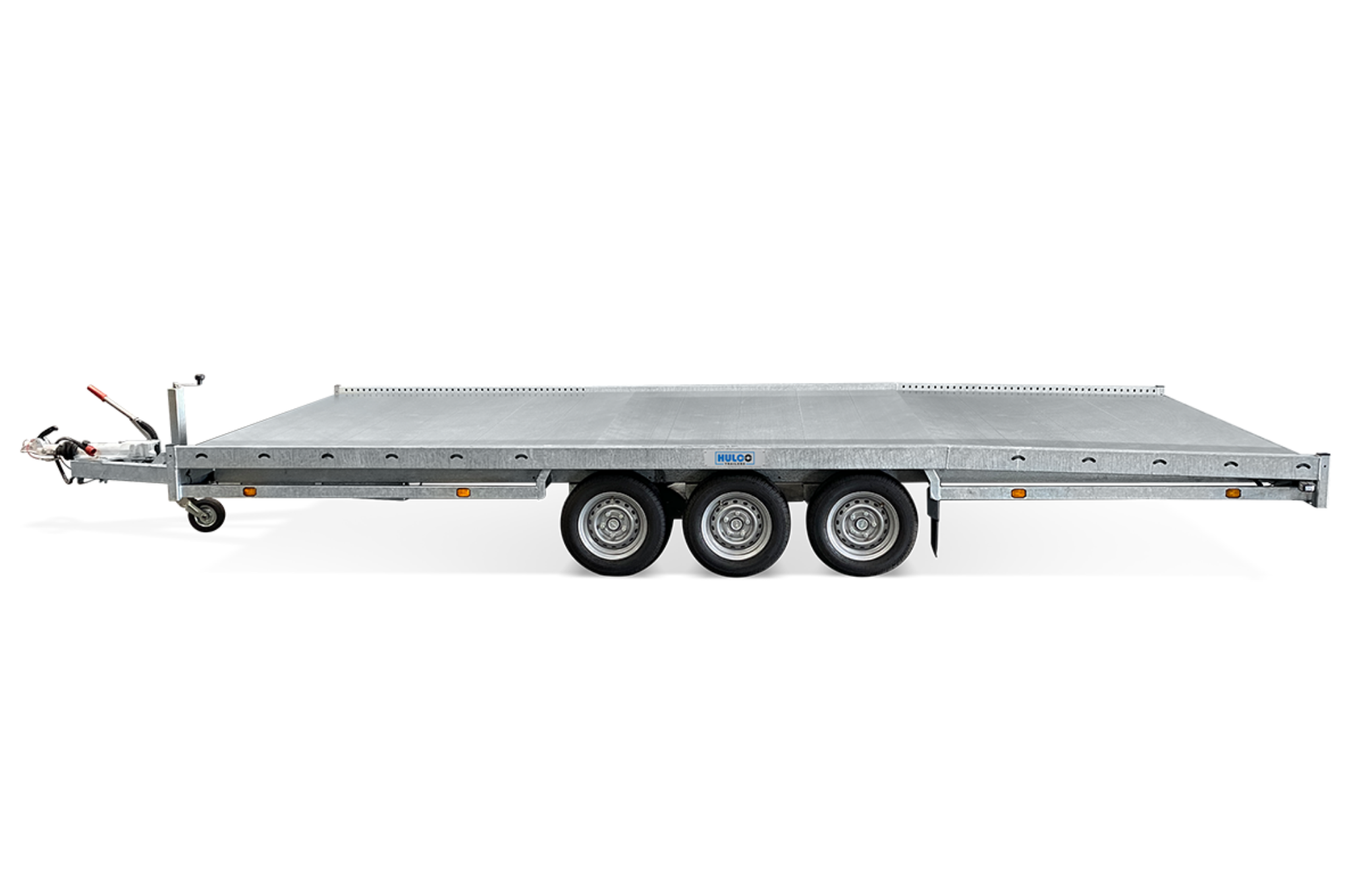 Geremde Hulco autotransporter - 540x207 cm - 3500 kg bruto laadvermogen - 63 cm laadvloerhoogte - inclusief oprijplaten