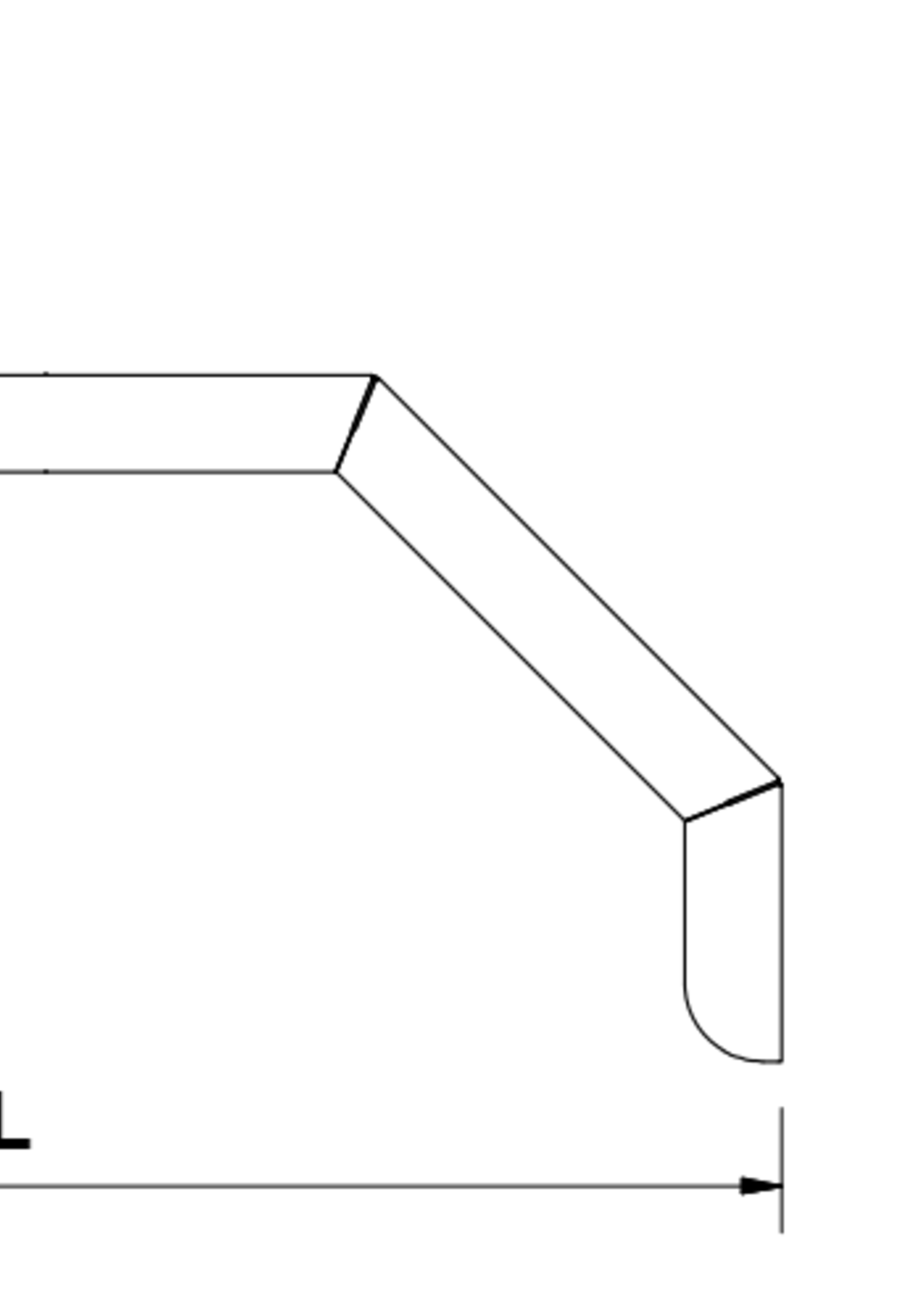 Cantonal Half spatbord rechts 395x220x362 mm