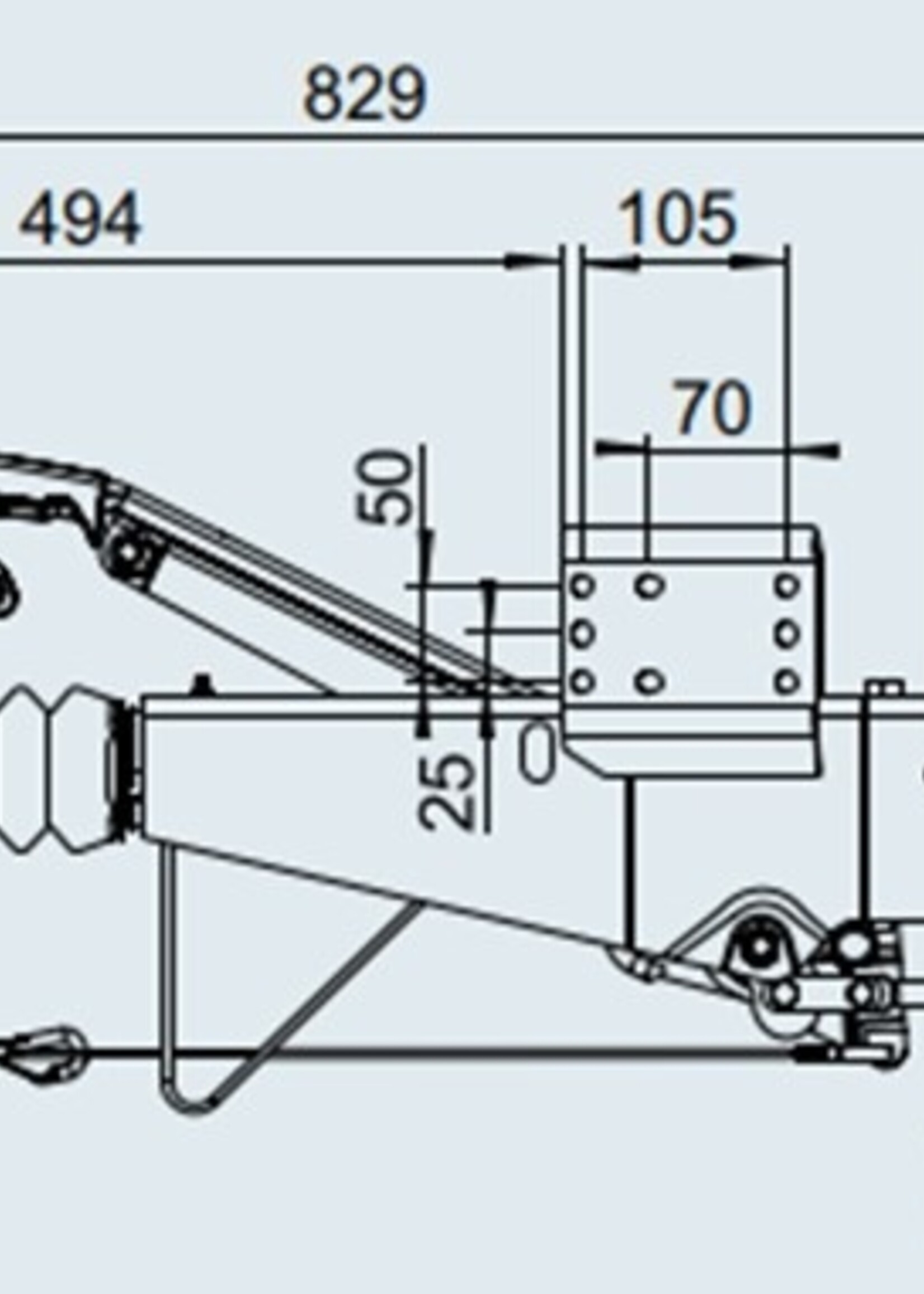 AL-KO AL-KO oplooprem aanhanger 161S70 - 1600 kg maximaal trekvermogen - 70 mm koker aansluiting - inclusief neuswielconsole