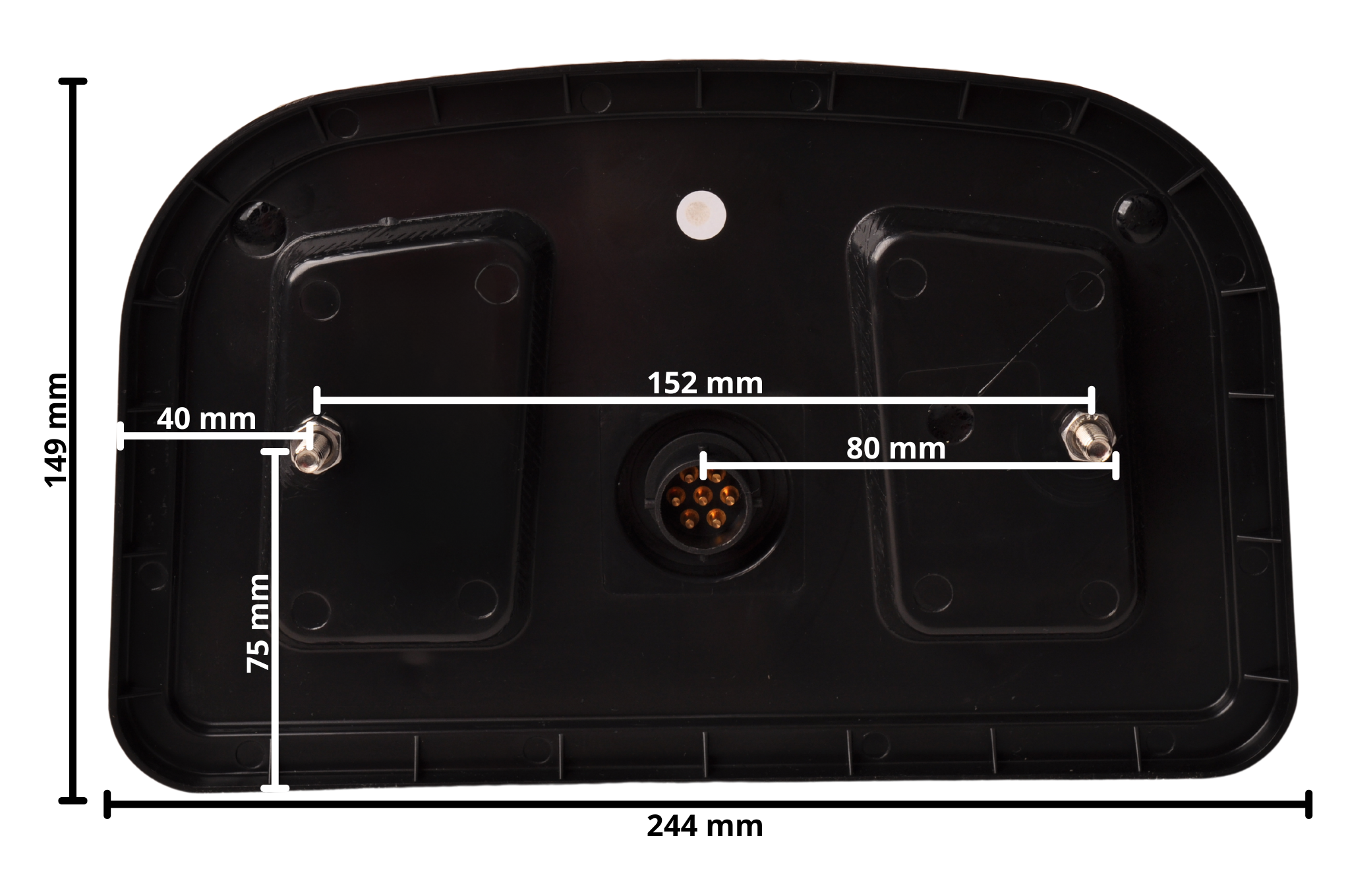 LED achterlicht met alle functies - 244x149x48 mm - links