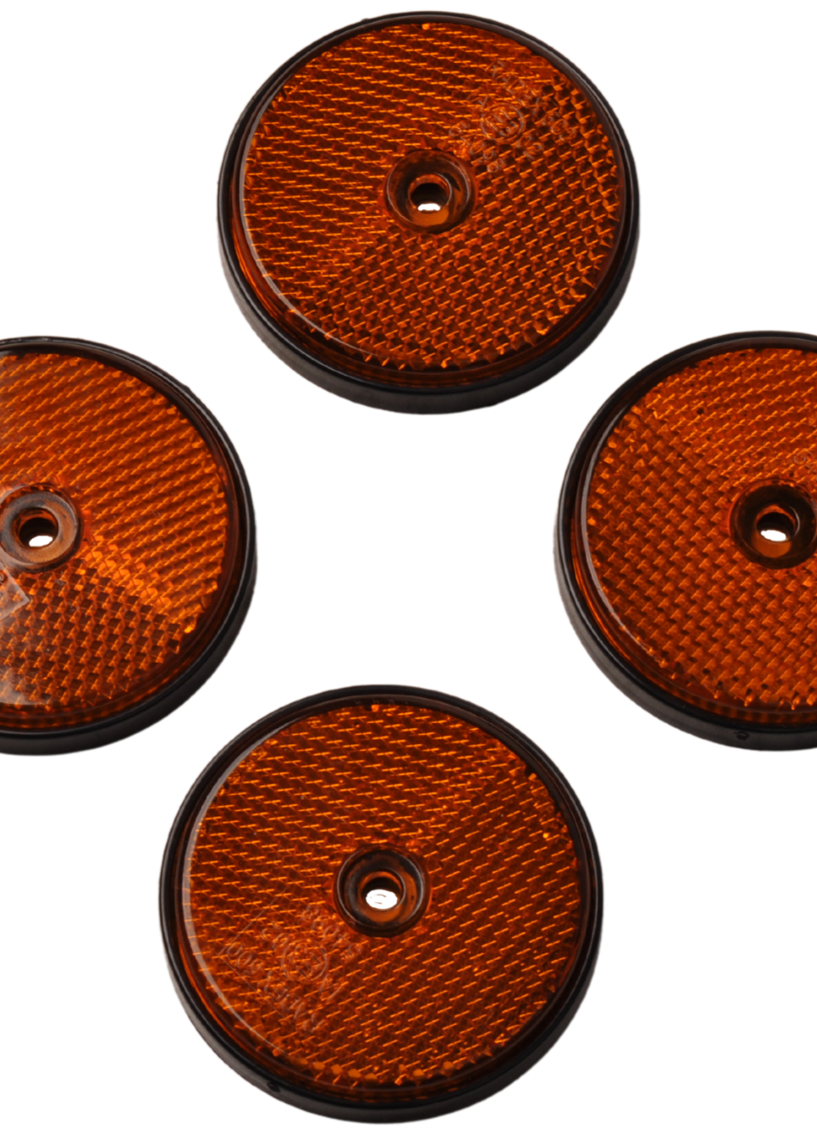 Radex 4 oranje/gele Radex reflectoren 60 mm schroefgaten rond