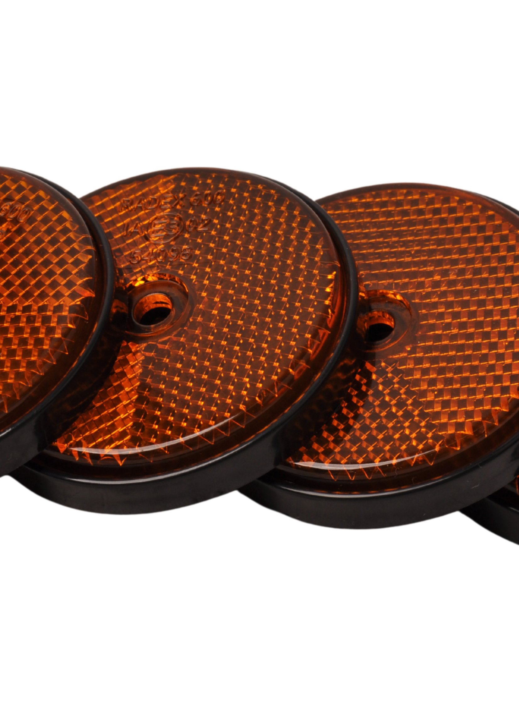 Radex 4 oranje/gele Radex reflectoren 60 mm schroefgaten rond