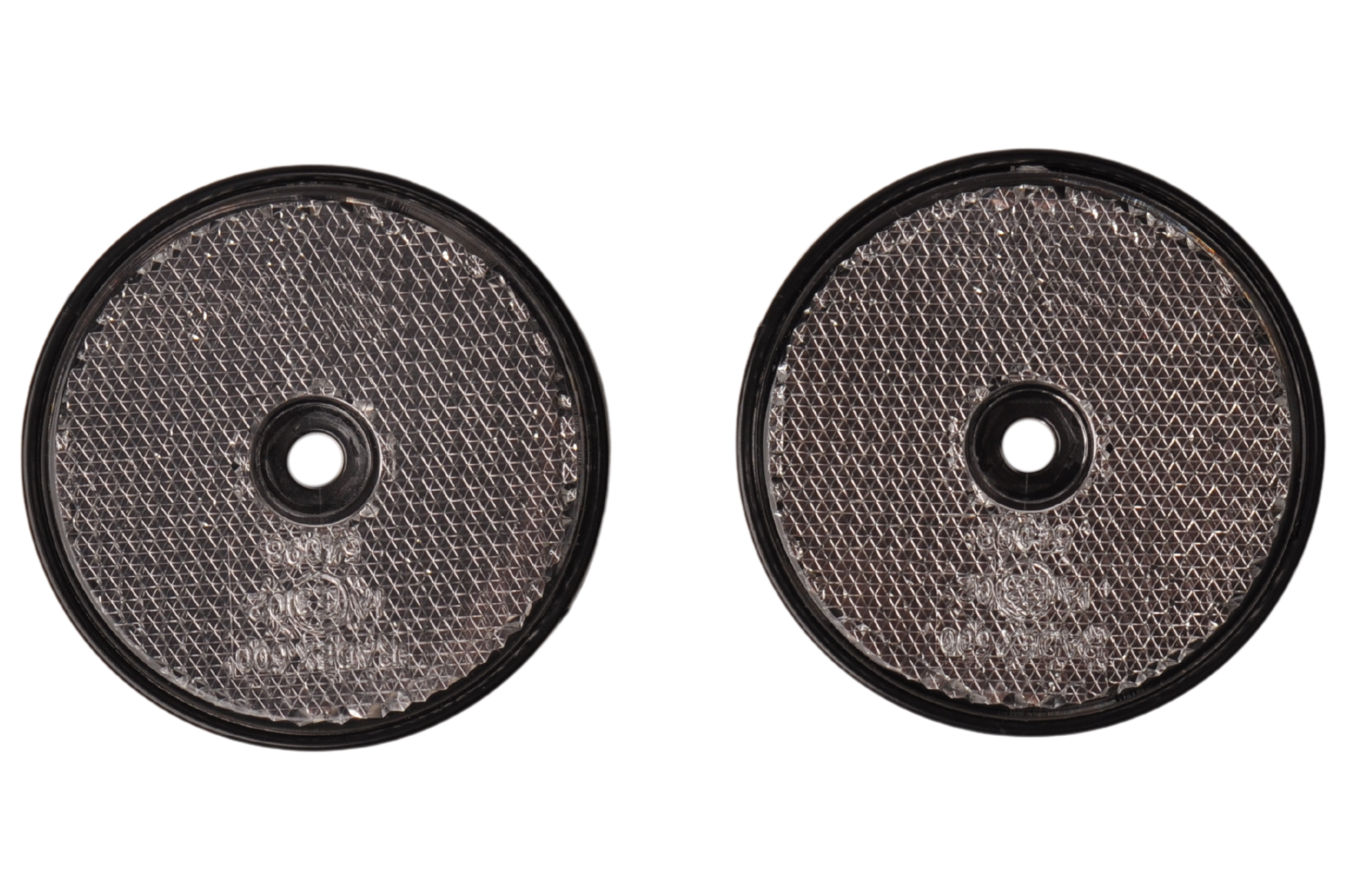 Witte reflector 60 mm schroefgaten rond - 2 stuks