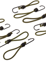Cantonal Spanelastiek met haak - 15 cm - 10 stuks - donkergroen