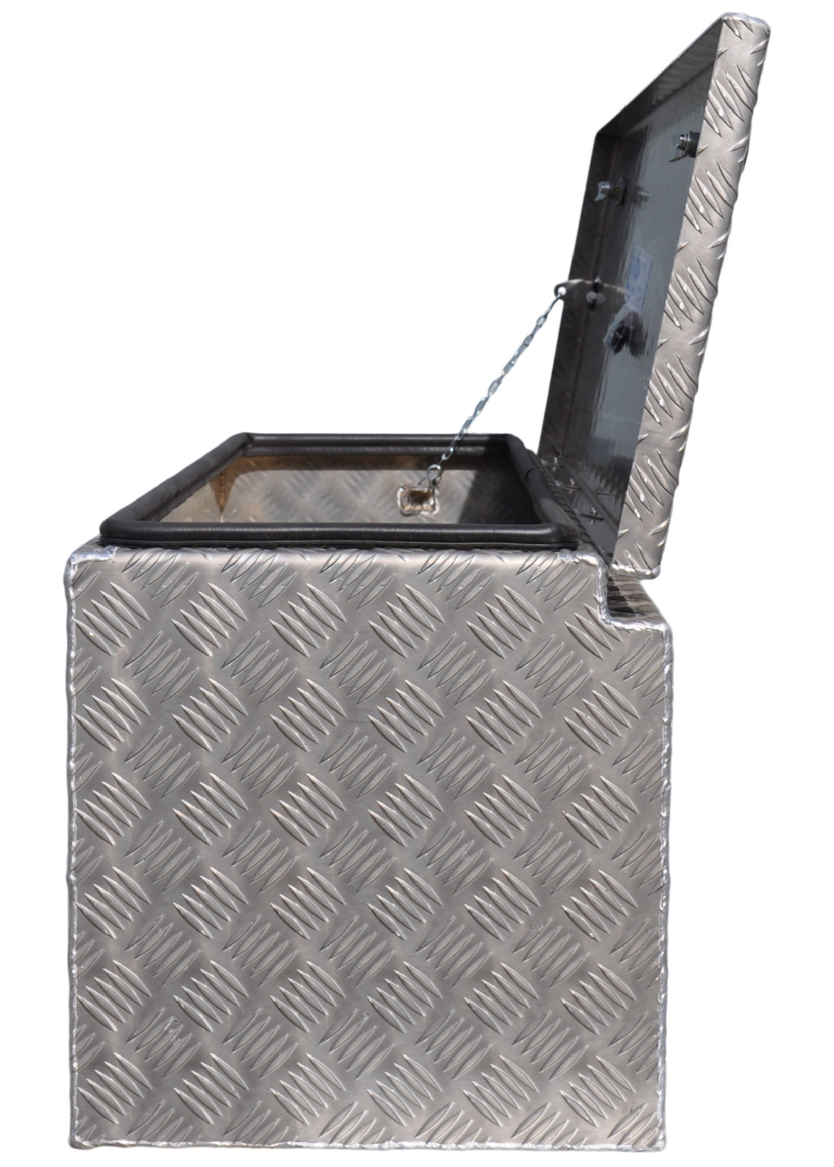 De Haan DE HAAN BOX U - 1140x380x400 mm - waterdichte en stofdichte aluminium traanplaat disselbak - voorzien van vlinderslot, spansluiting of t-sluiting