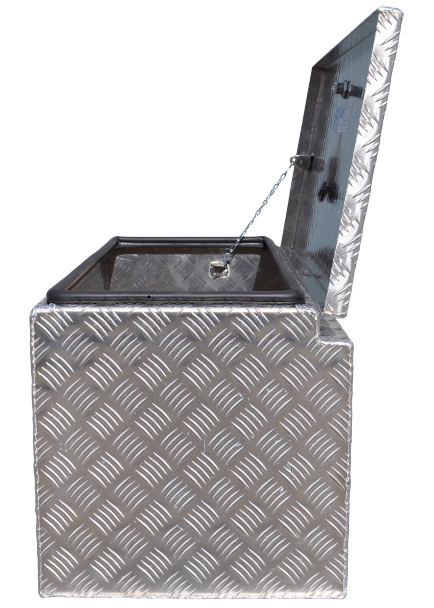 De Haan DE HAAN BOX I - 800x400x400 mm - waterdichte en stofdichte aluminium traanplaat disselbak - voorzien van vlinderslot, spansluiting of t-sluiting