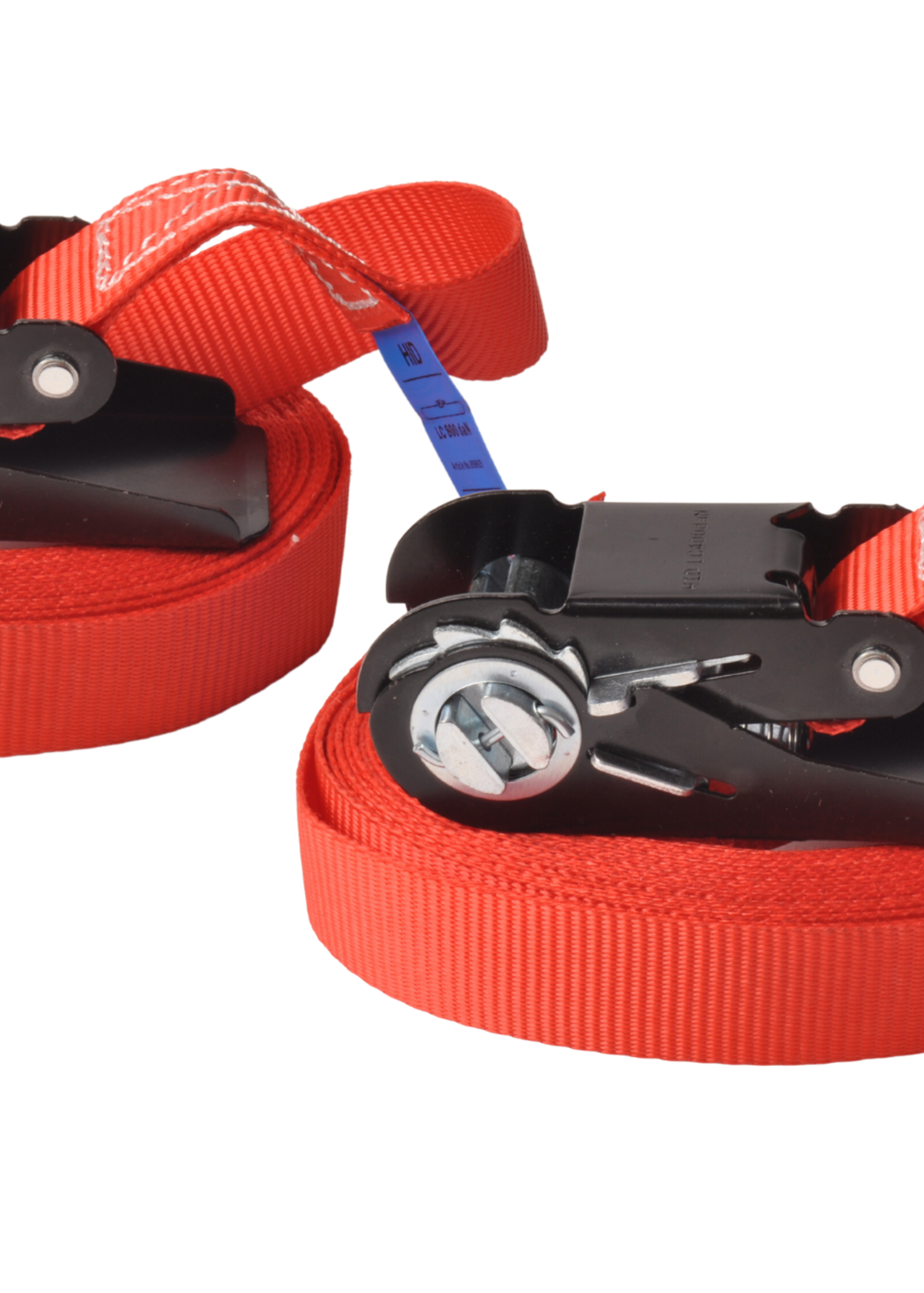 Cantonal Spanband set van 2 stuks rood 500x2,5 cm (750 kg)