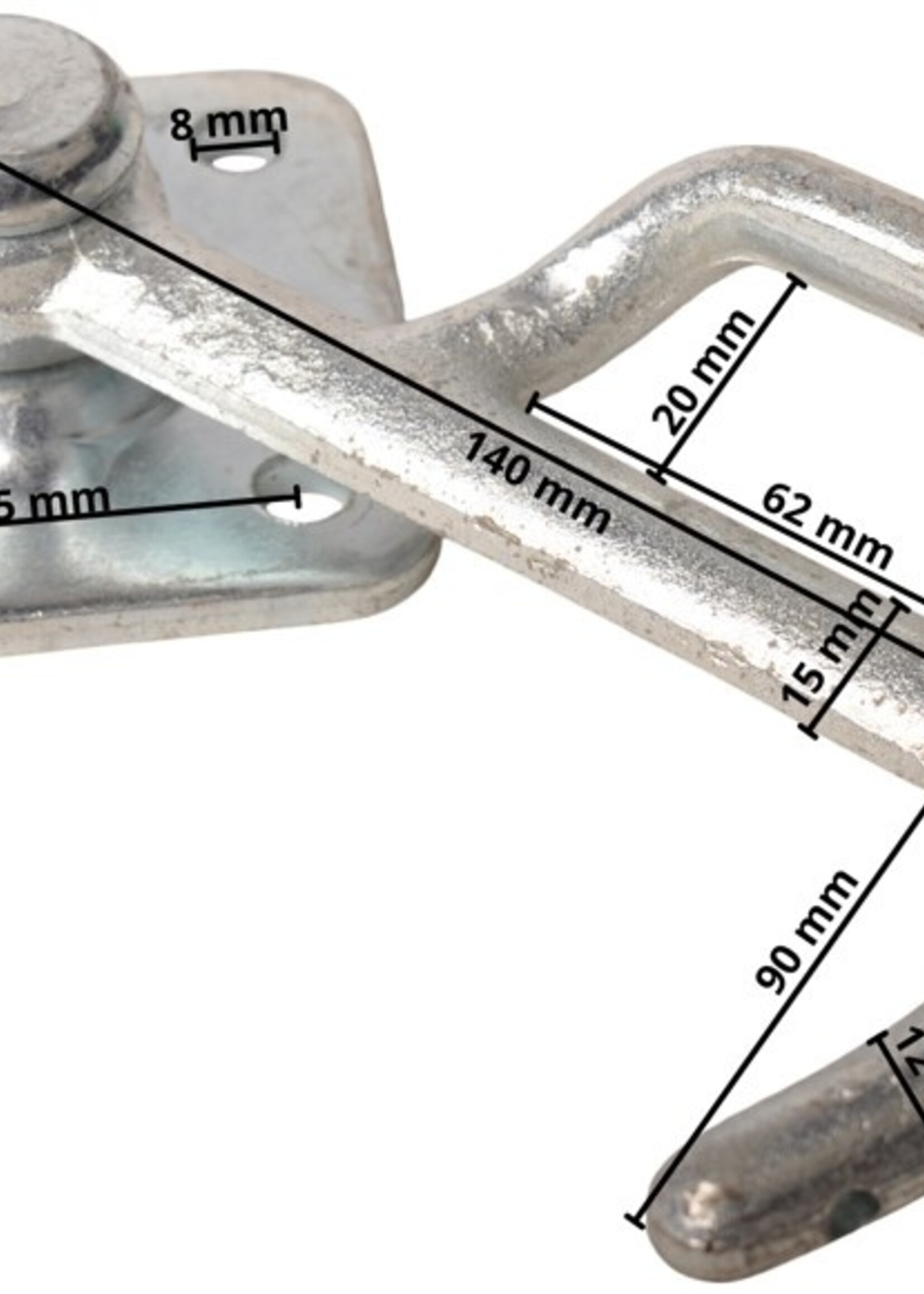 Cantonal Beugelsluiting LINKS type 1 vierkant