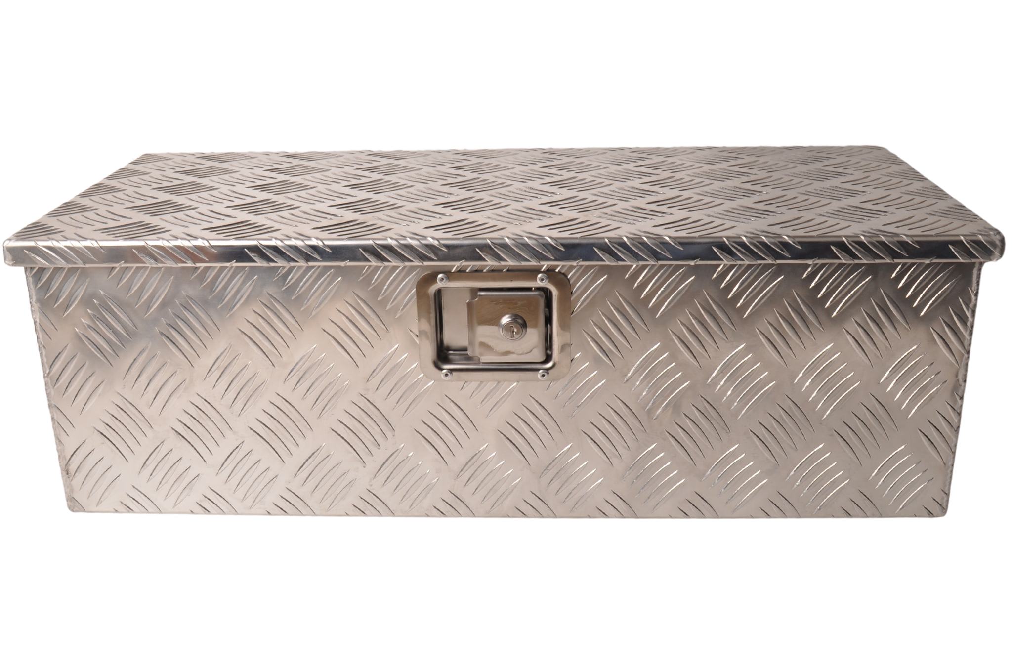 Traanplaat aluminium disselkist/gereedschapkist/disselbak met handvaten 765x330x245 mm - inclusief geïntegreerd slot - 2,5 mm dik materiaal