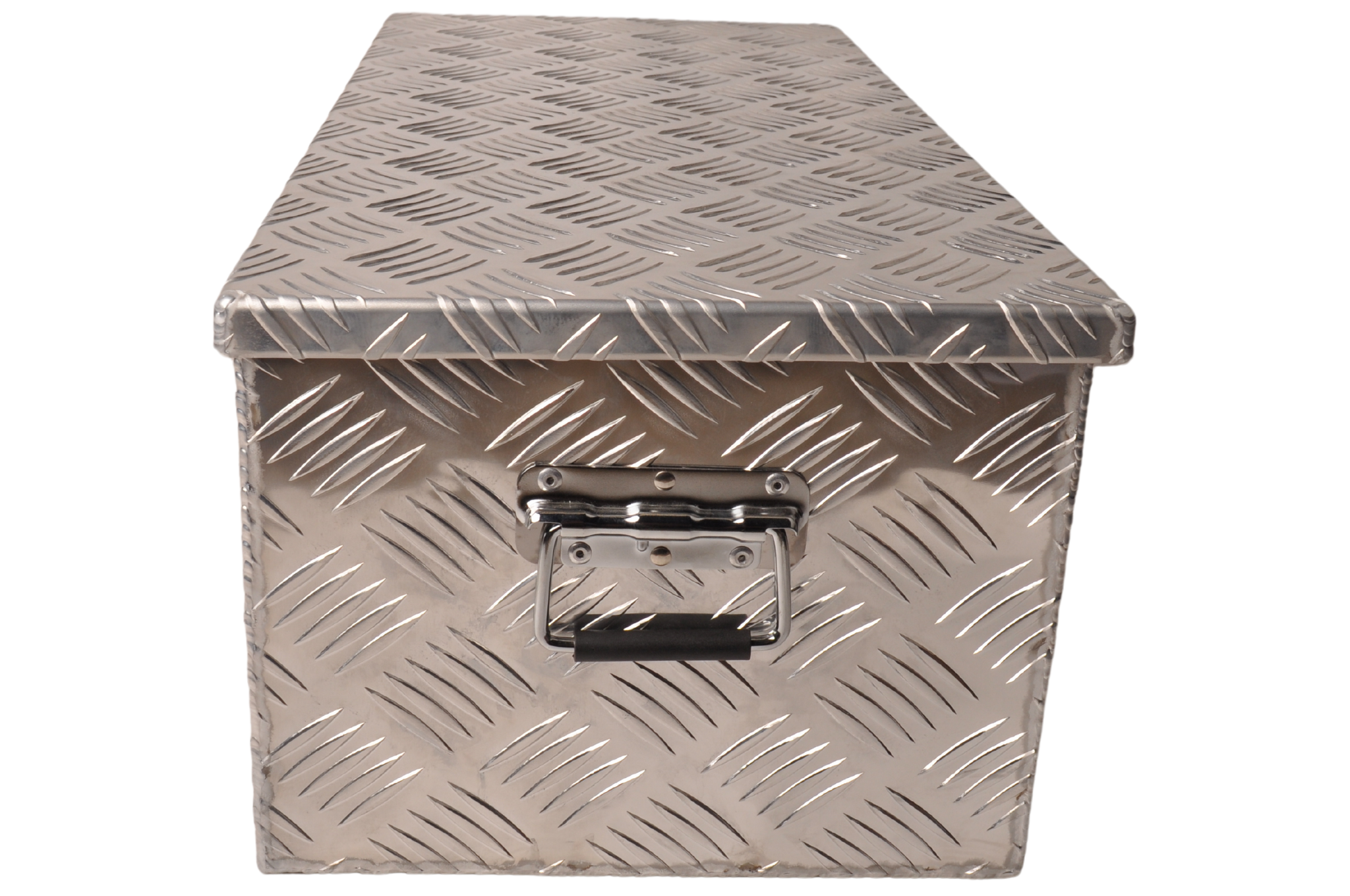 Traanplaat aluminium disselkist/gereedschapkist/disselbak met handvaten 765x330x245 mm - inclusief geïntegreerd slot - 2,5 mm dik materiaal